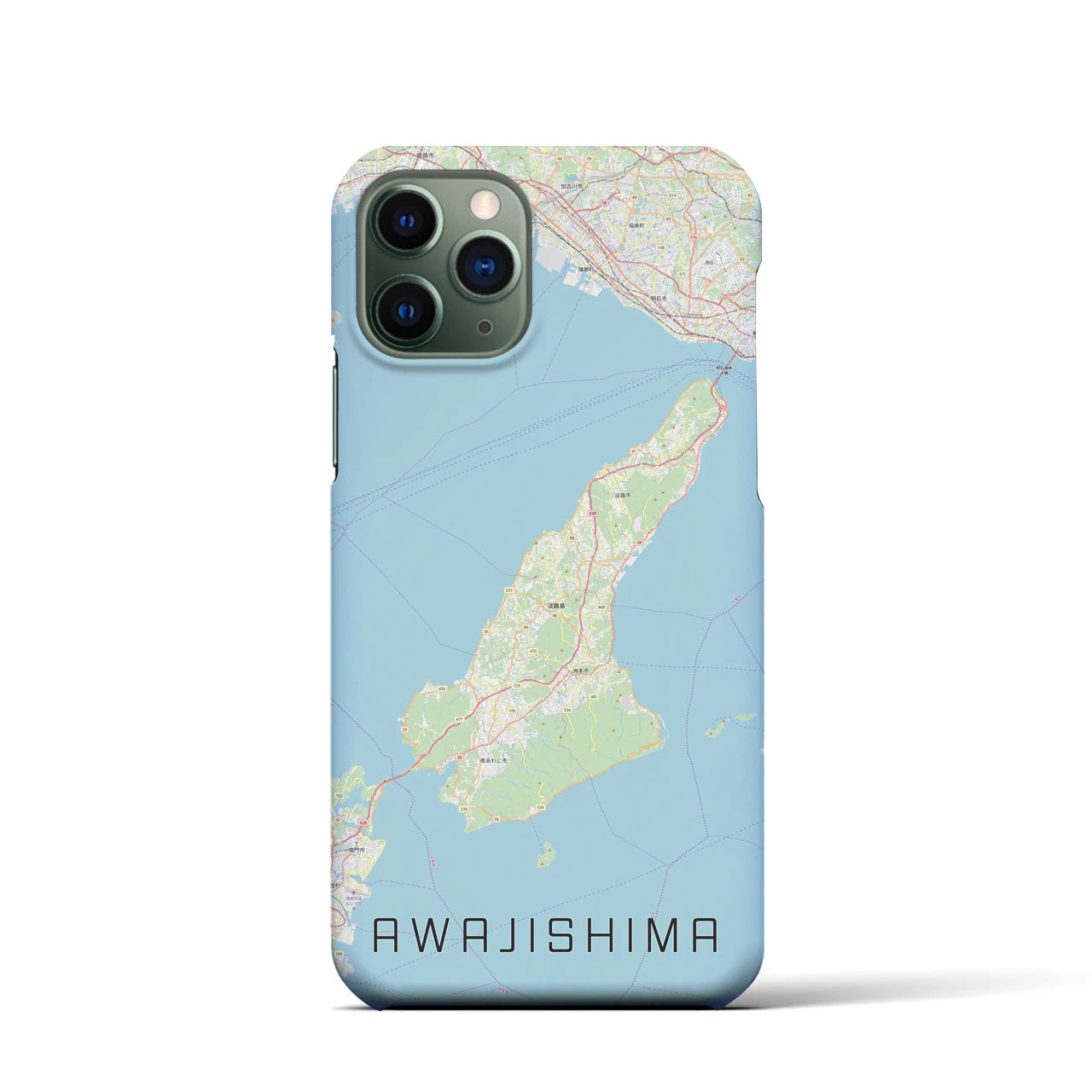 【淡路島2】地図柄iPhoneケース（バックカバータイプ・ナチュラル）iPhone 11 Pro 用