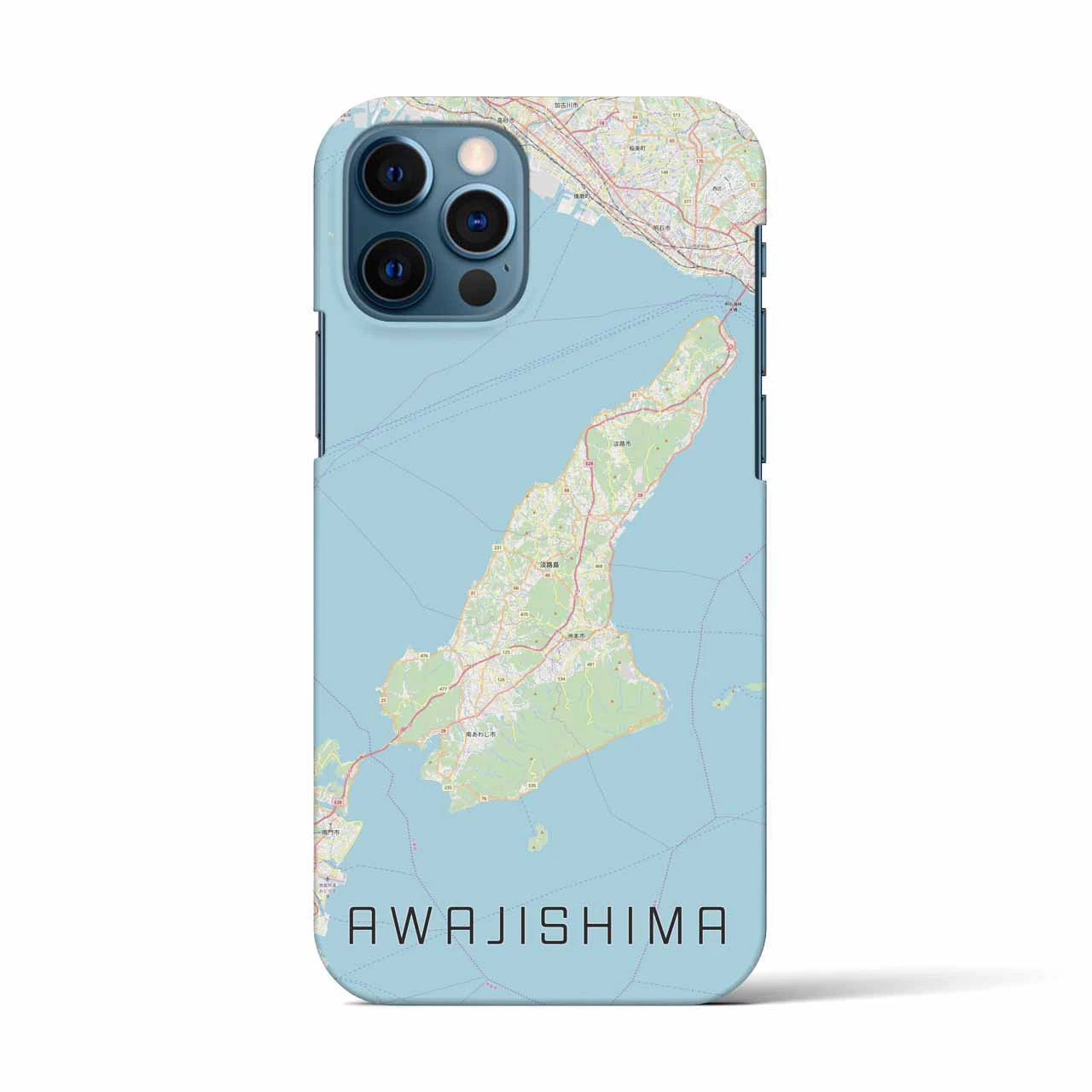 【淡路島2】地図柄iPhoneケース（バックカバータイプ・ナチュラル）iPhone 12 / 12 Pro 用