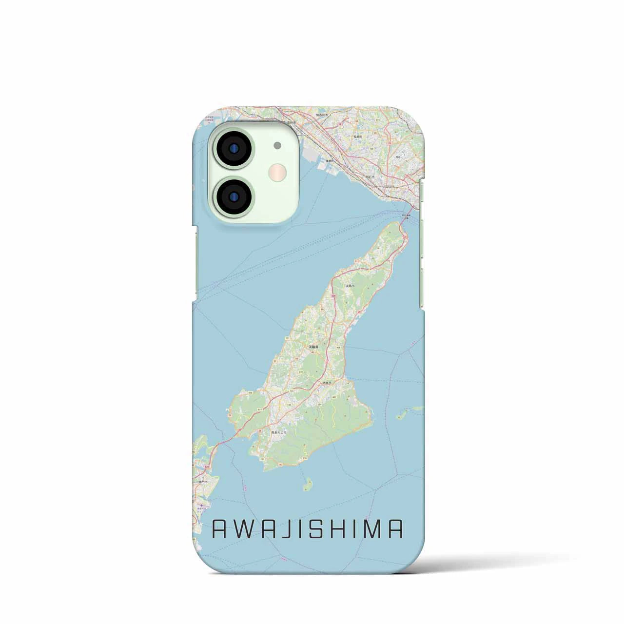 【淡路島2】地図柄iPhoneケース（バックカバータイプ・ナチュラル）iPhone 12 mini 用