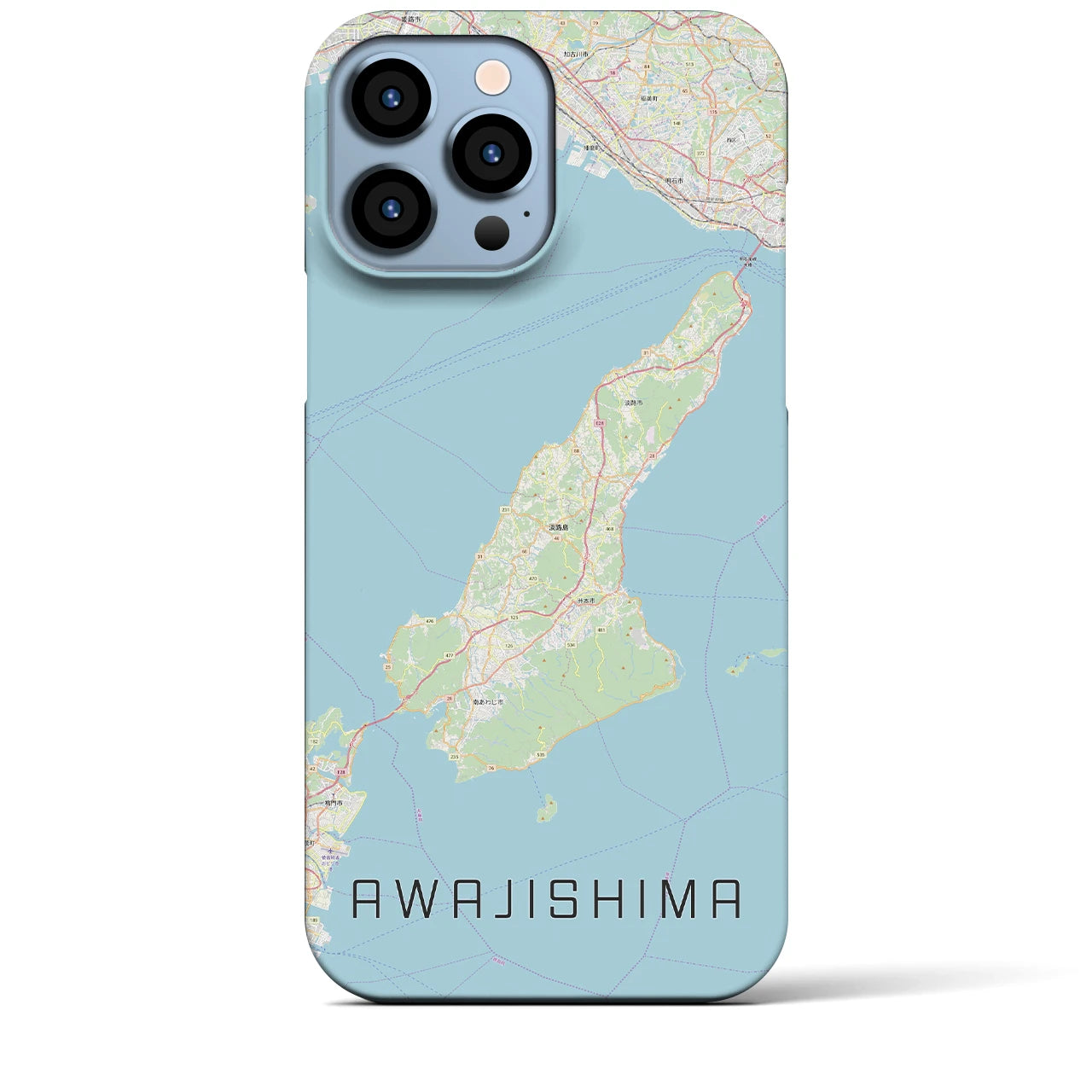 【淡路島2】地図柄iPhoneケース（バックカバータイプ・ナチュラル）iPhone 13 Pro Max 用