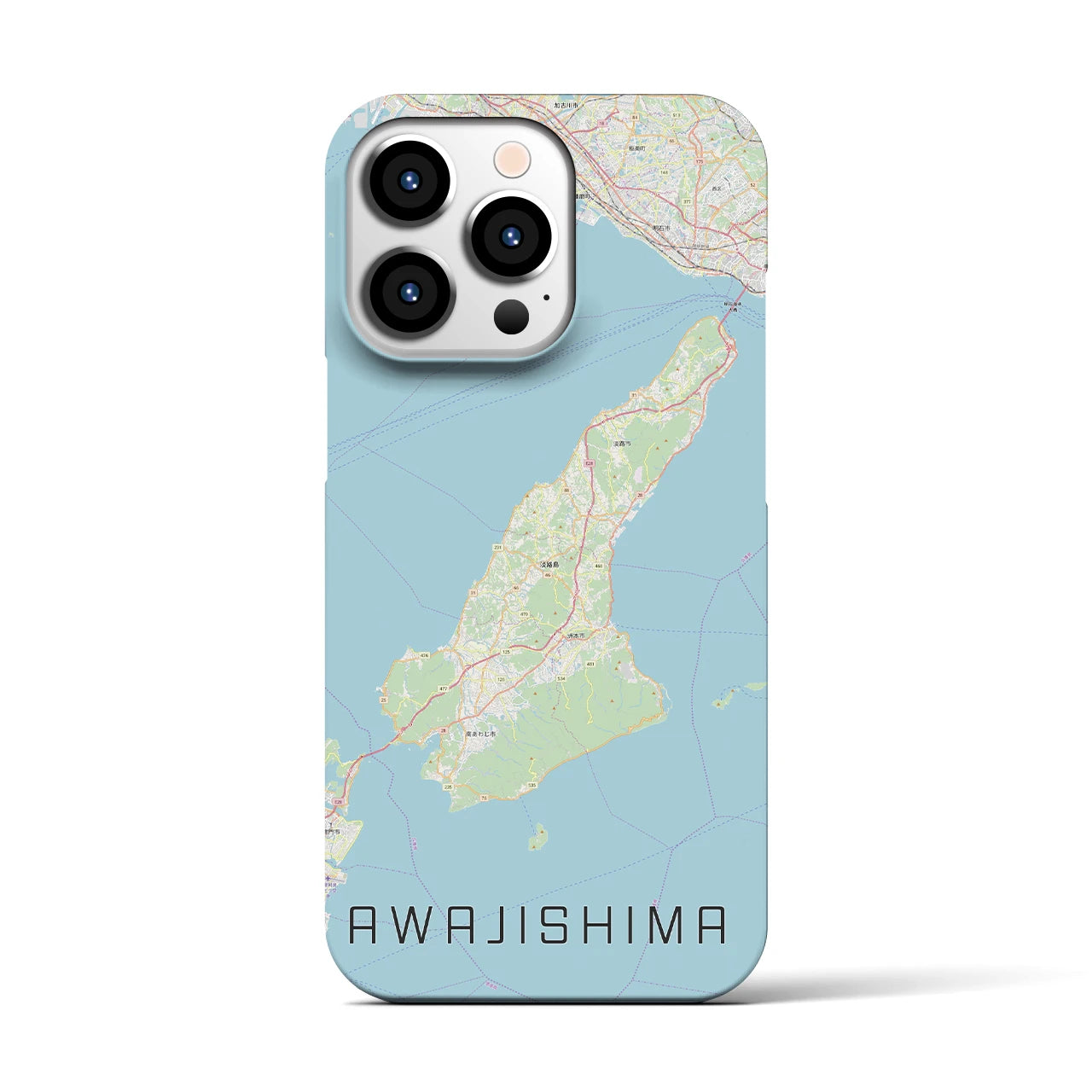【淡路島2】地図柄iPhoneケース（バックカバータイプ・ナチュラル）iPhone 13 Pro 用