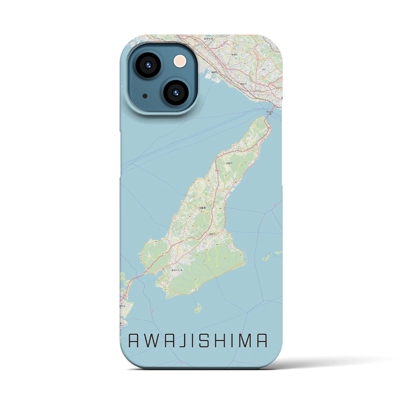 【淡路島2】地図柄iPhoneケース（バックカバータイプ・ナチュラル）iPhone 13 用