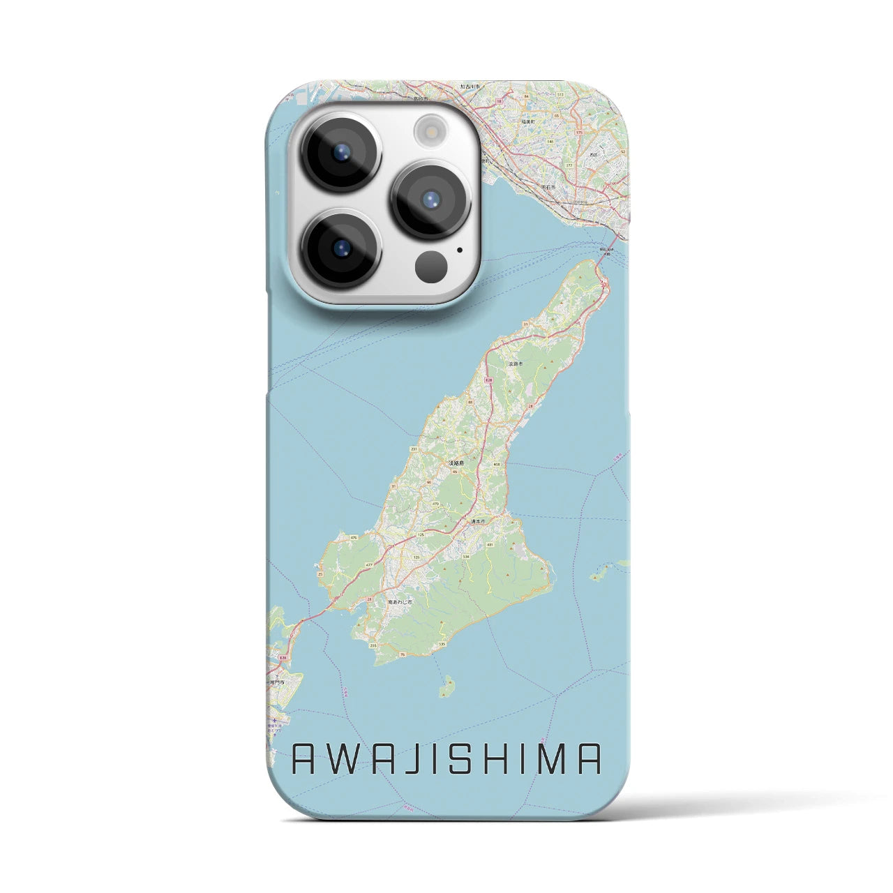 【淡路島2】地図柄iPhoneケース（バックカバータイプ・ナチュラル）iPhone 14 Pro 用