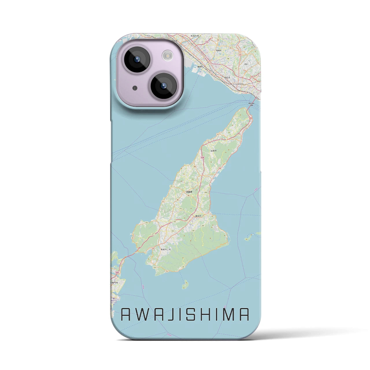 【淡路島2】地図柄iPhoneケース（バックカバータイプ・ナチュラル）iPhone 14 用