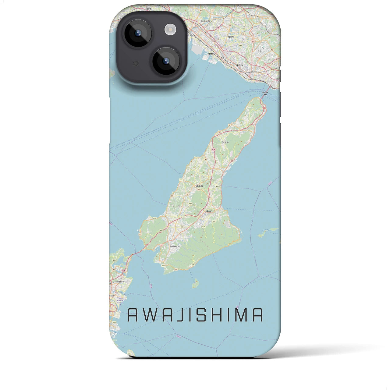 【淡路島2】地図柄iPhoneケース（バックカバータイプ・ナチュラル）iPhone 14 Plus 用