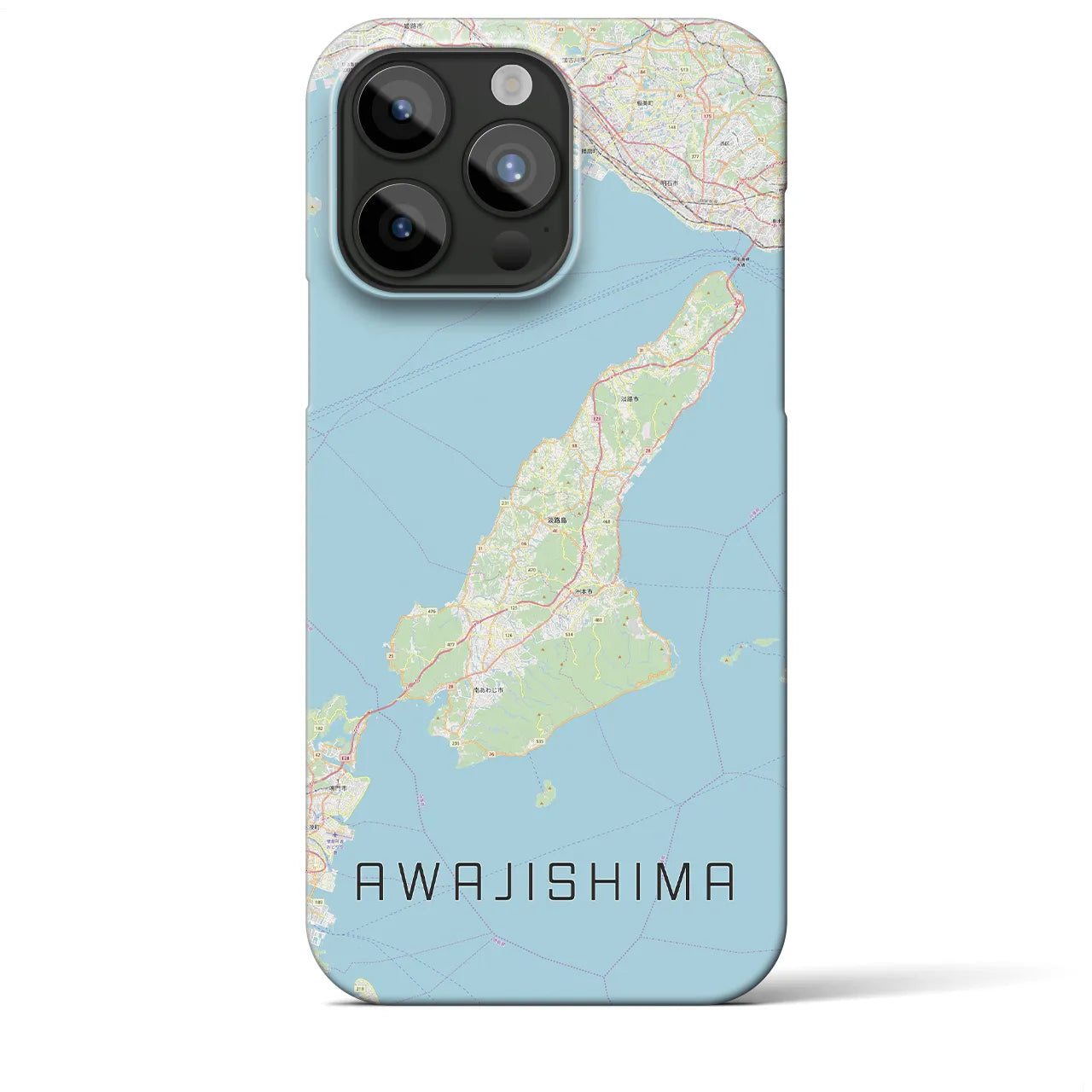 【淡路島2】地図柄iPhoneケース（バックカバータイプ・ナチュラル）iPhone 15 Pro Max 用