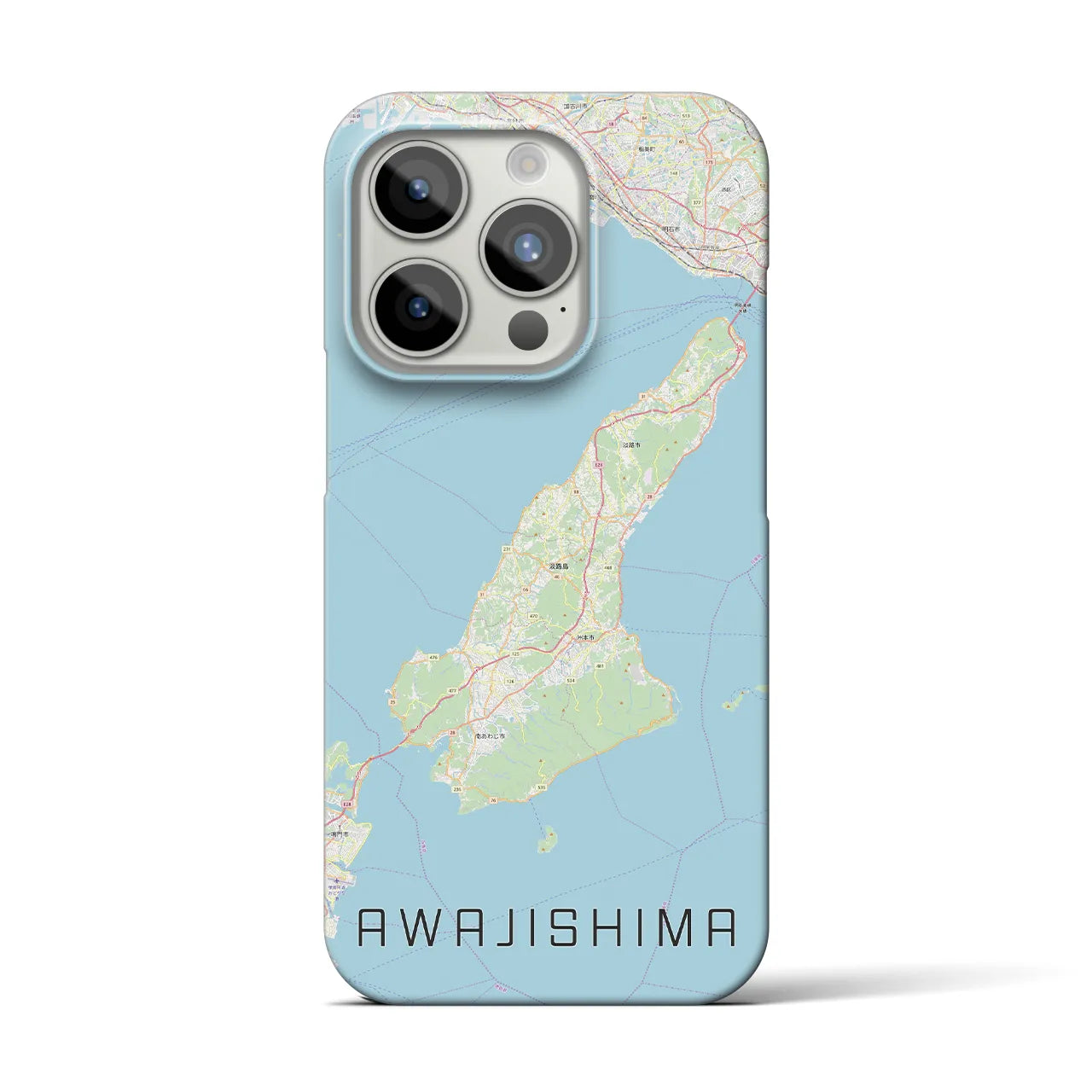 【淡路島2】地図柄iPhoneケース（バックカバータイプ・ナチュラル）iPhone 15 Pro 用