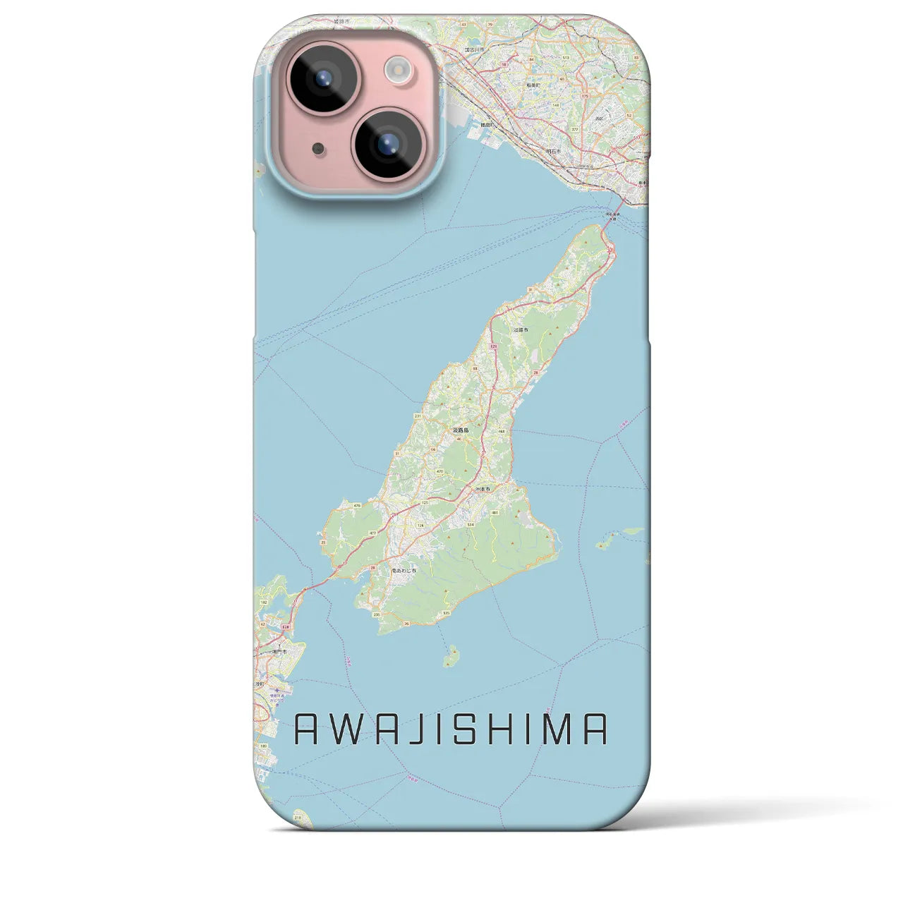 【淡路島2】地図柄iPhoneケース（バックカバータイプ・ナチュラル）iPhone 15 Plus 用