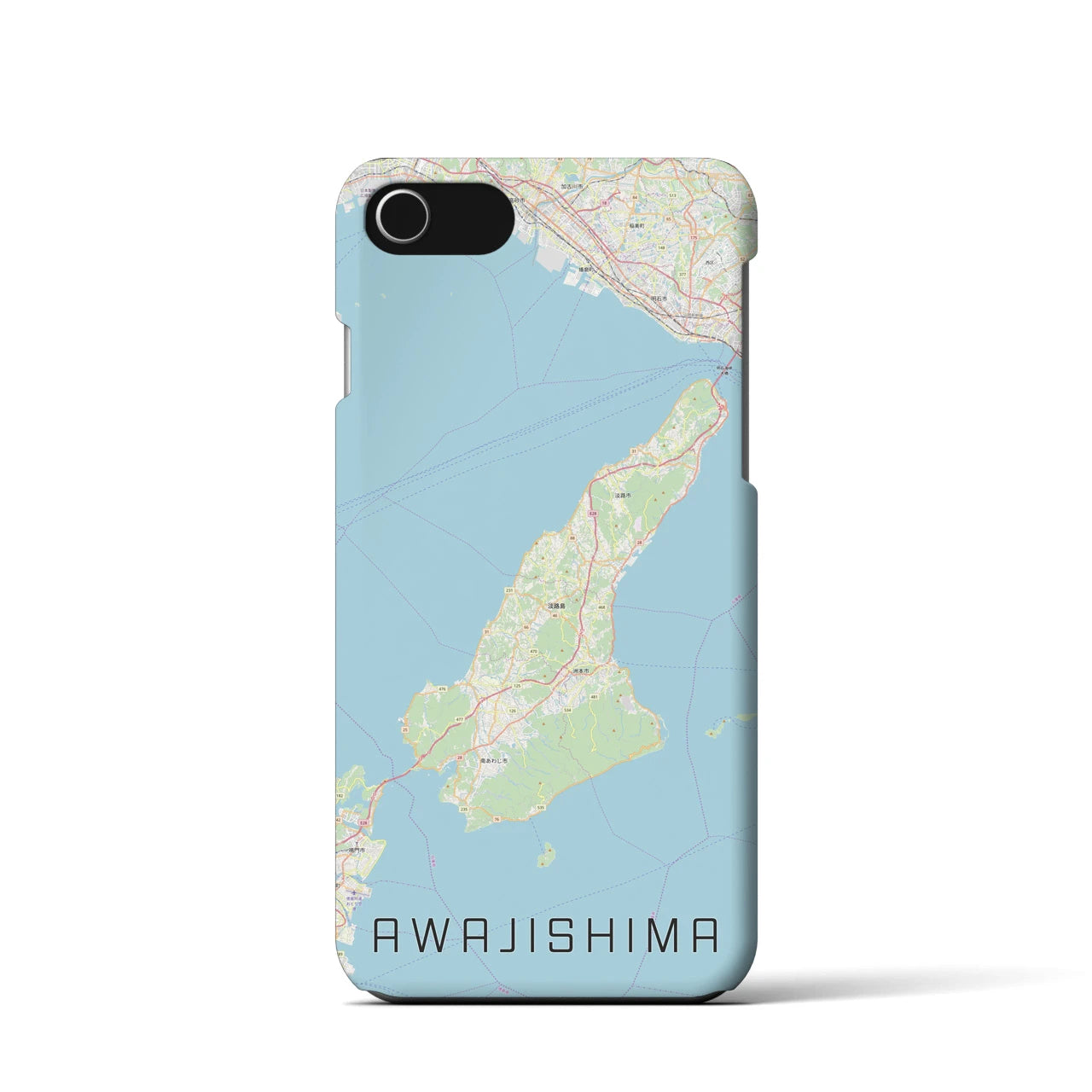 【淡路島2】地図柄iPhoneケース（バックカバータイプ・ナチュラル）iPhone SE（第3 / 第2世代） / 8 / 7 / 6s / 6 用