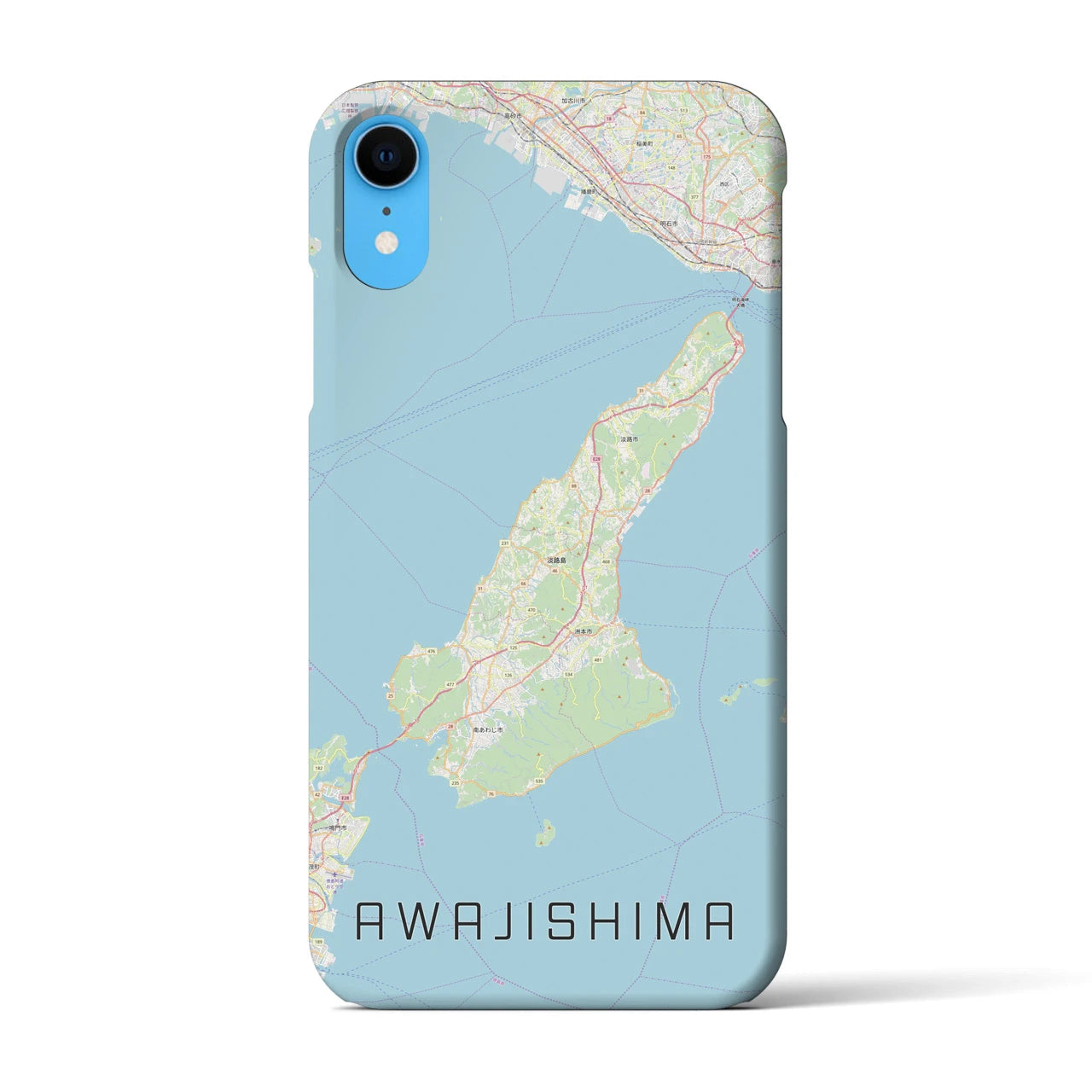 【淡路島2】地図柄iPhoneケース（バックカバータイプ・ナチュラル）iPhone XR 用