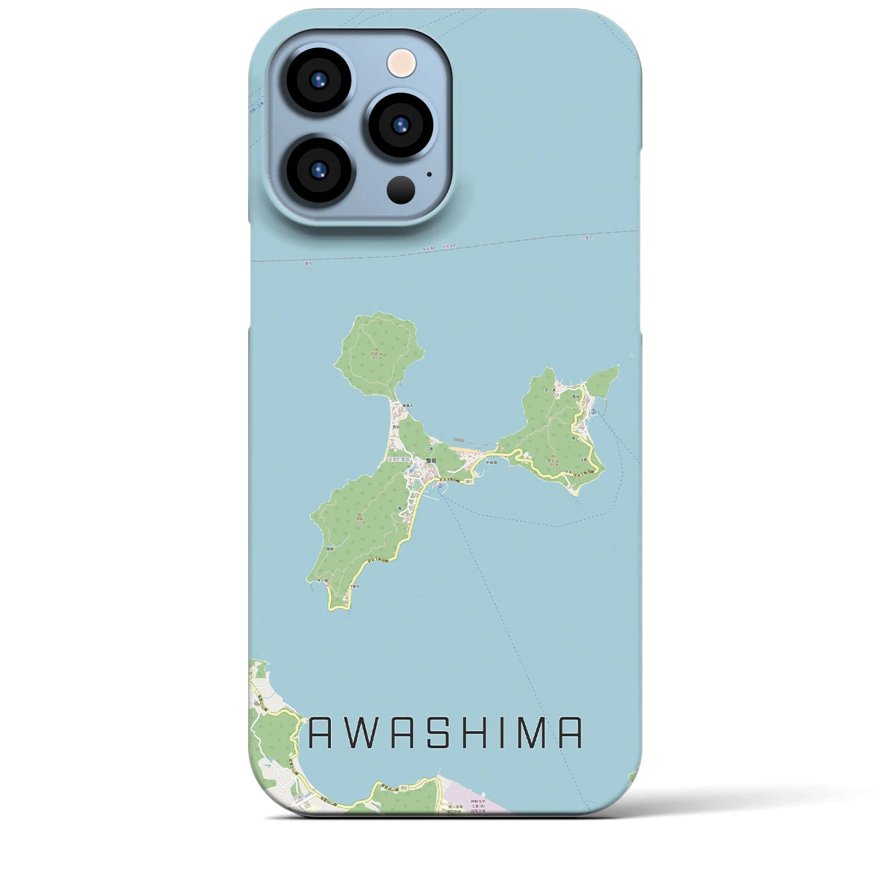 【粟島】地図柄iPhoneケース（バックカバータイプ・ナチュラル）iPhone 13 Pro Max 用
