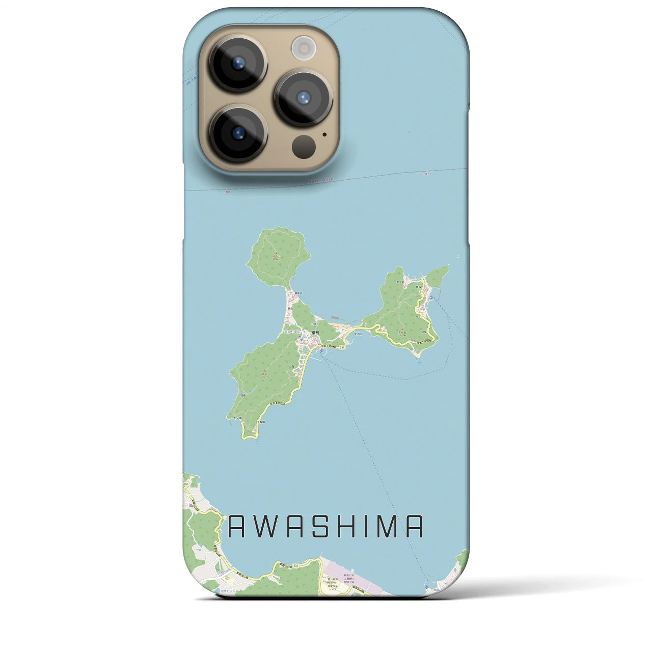 【粟島】地図柄iPhoneケース（バックカバータイプ・ナチュラル）iPhone 14 Pro Max 用