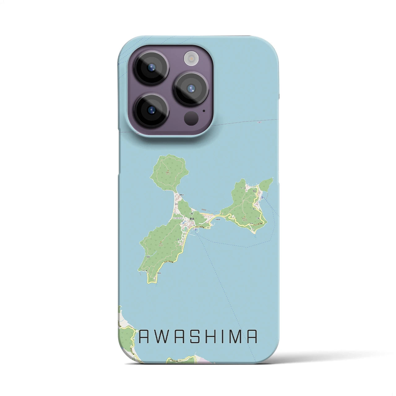 【粟島】地図柄iPhoneケース（バックカバータイプ・ナチュラル）iPhone 14 Pro 用