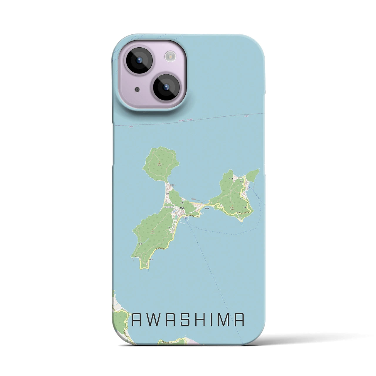 【粟島】地図柄iPhoneケース（バックカバータイプ・ナチュラル）iPhone 14 用