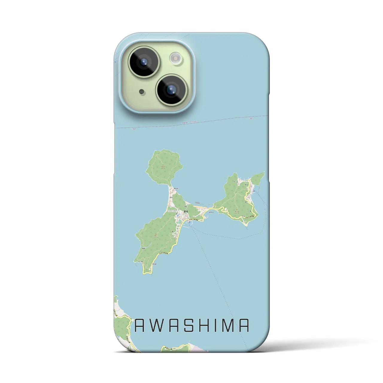 【粟島】地図柄iPhoneケース（バックカバータイプ・ナチュラル）iPhone 15 用