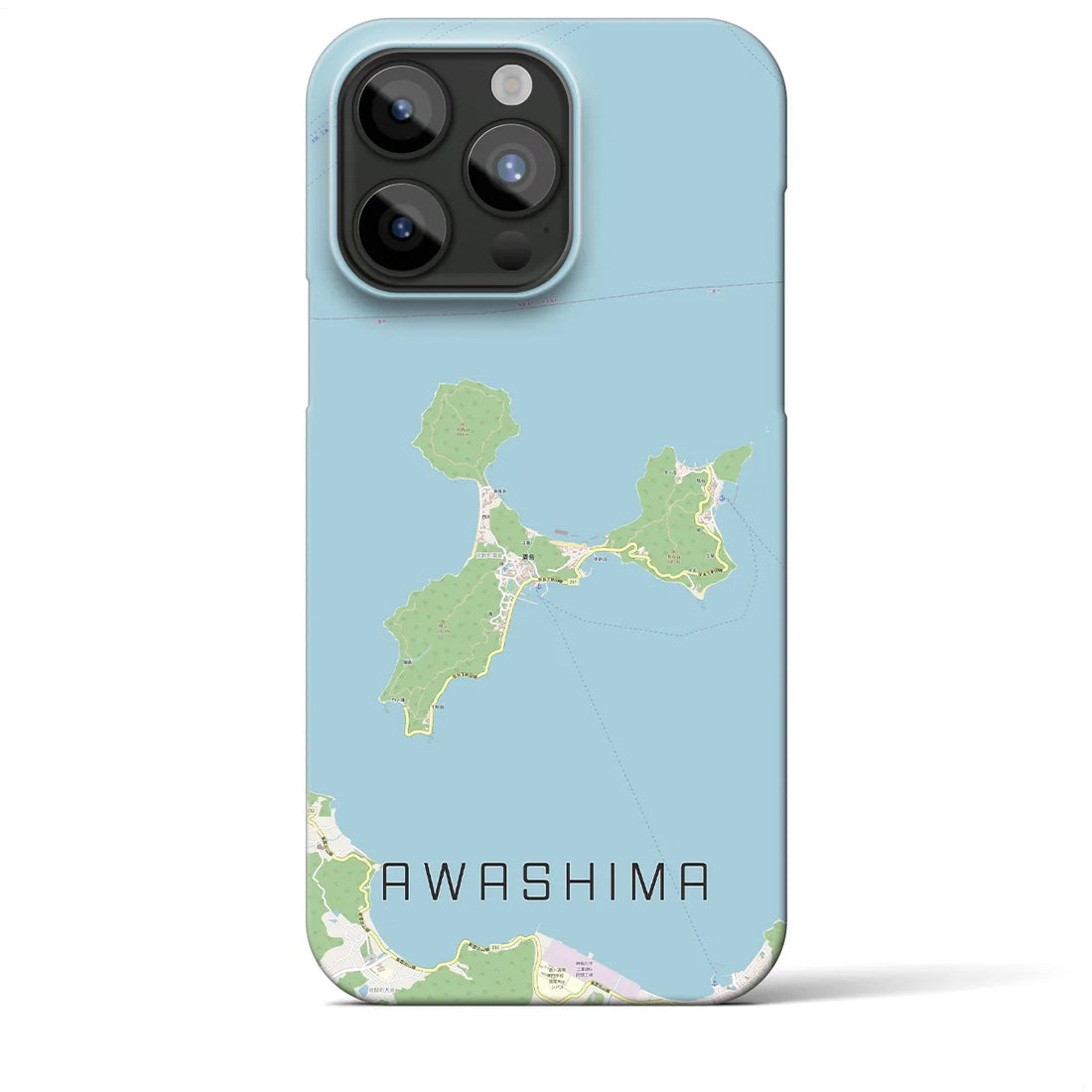 【粟島】地図柄iPhoneケース（バックカバータイプ・ナチュラル）iPhone 15 Pro Max 用