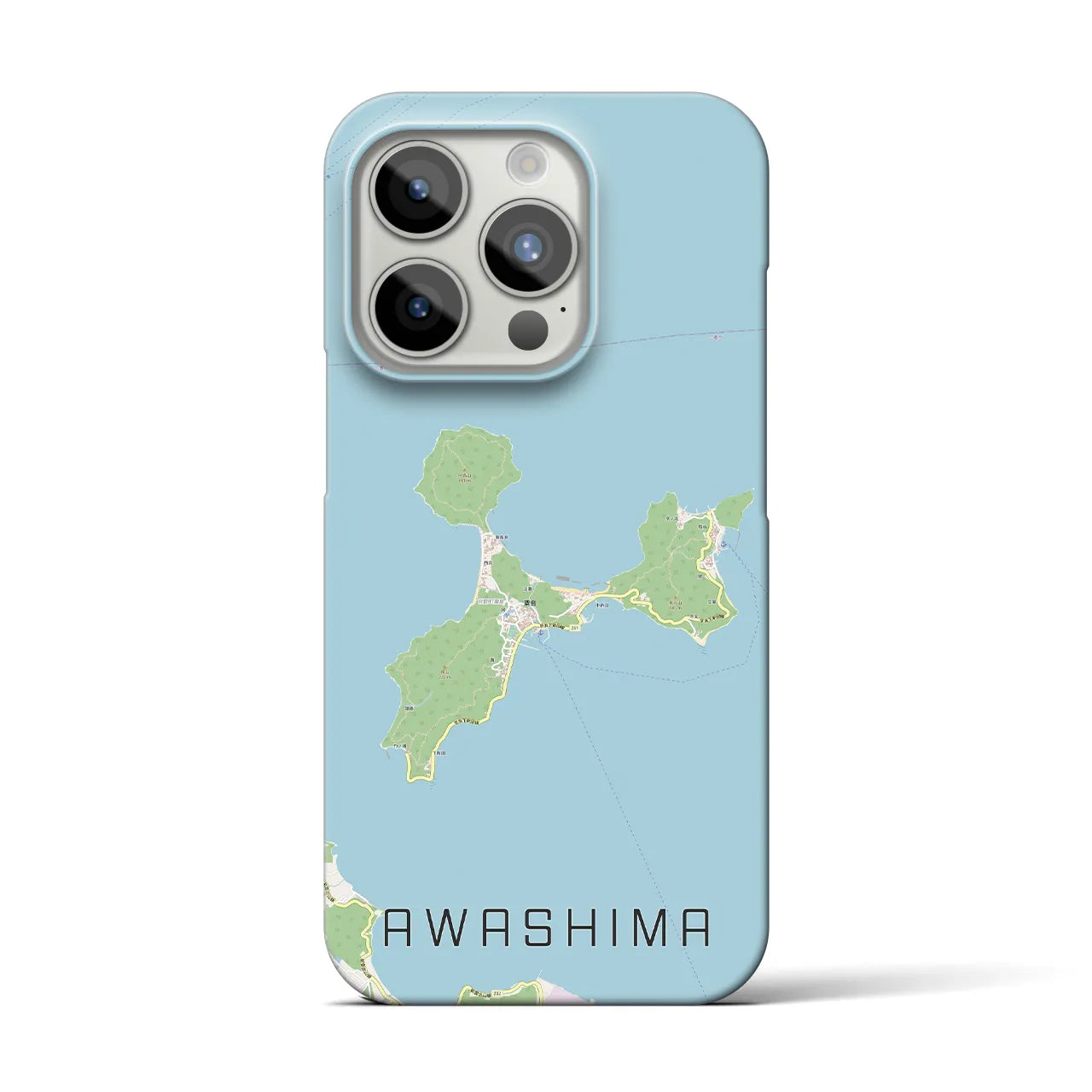 【粟島】地図柄iPhoneケース（バックカバータイプ・ナチュラル）iPhone 15 Pro 用