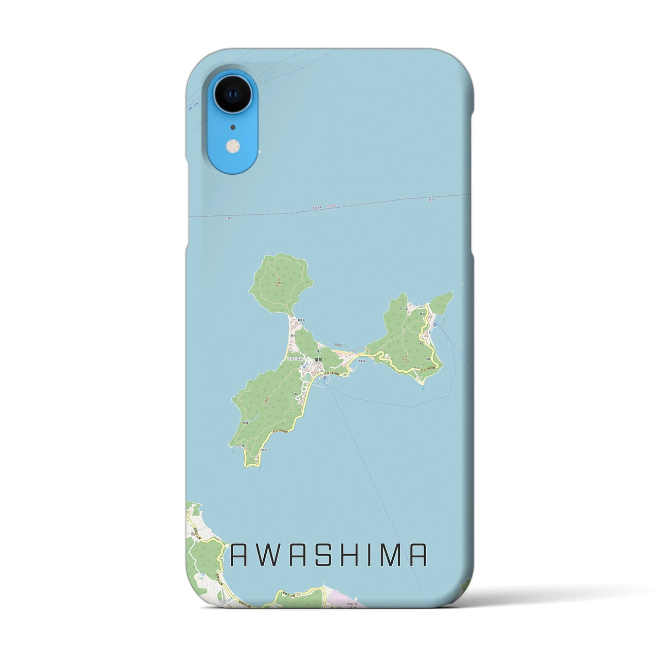 【粟島】地図柄iPhoneケース（バックカバータイプ・ナチュラル）iPhone XR 用