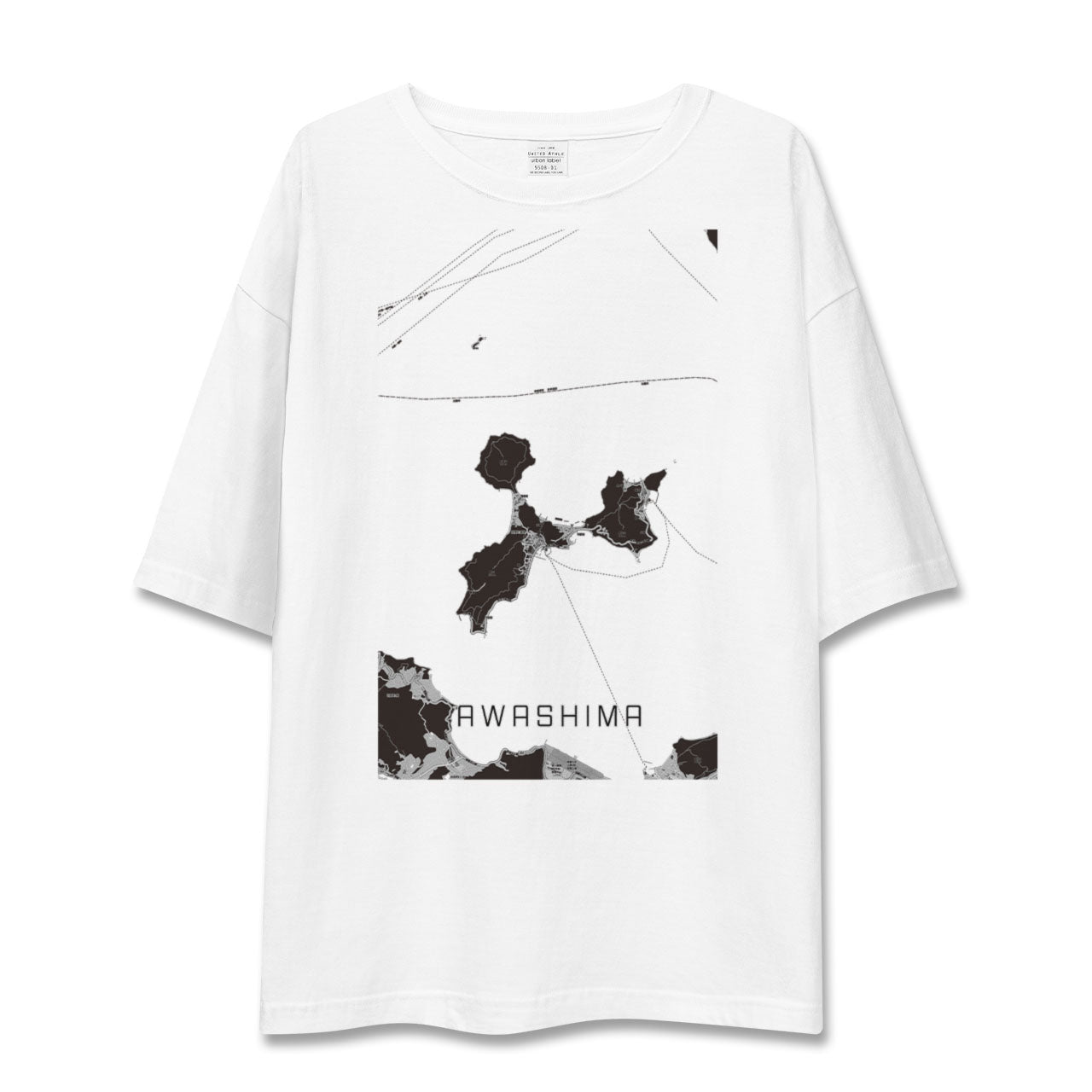 【粟島（香川県）】地図柄ビッグシルエットTシャツ
