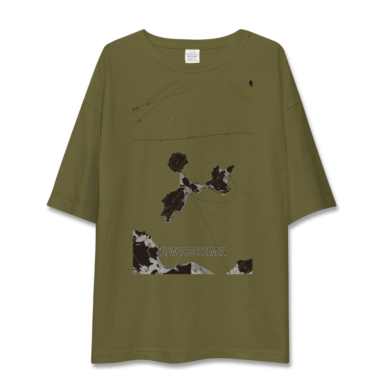 【粟島（香川県）】地図柄ビッグシルエットTシャツ