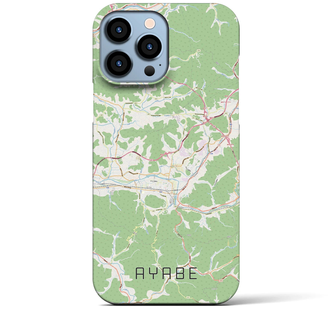 【綾部】地図柄iPhoneケース（バックカバータイプ・ナチュラル）iPhone 13 Pro Max 用