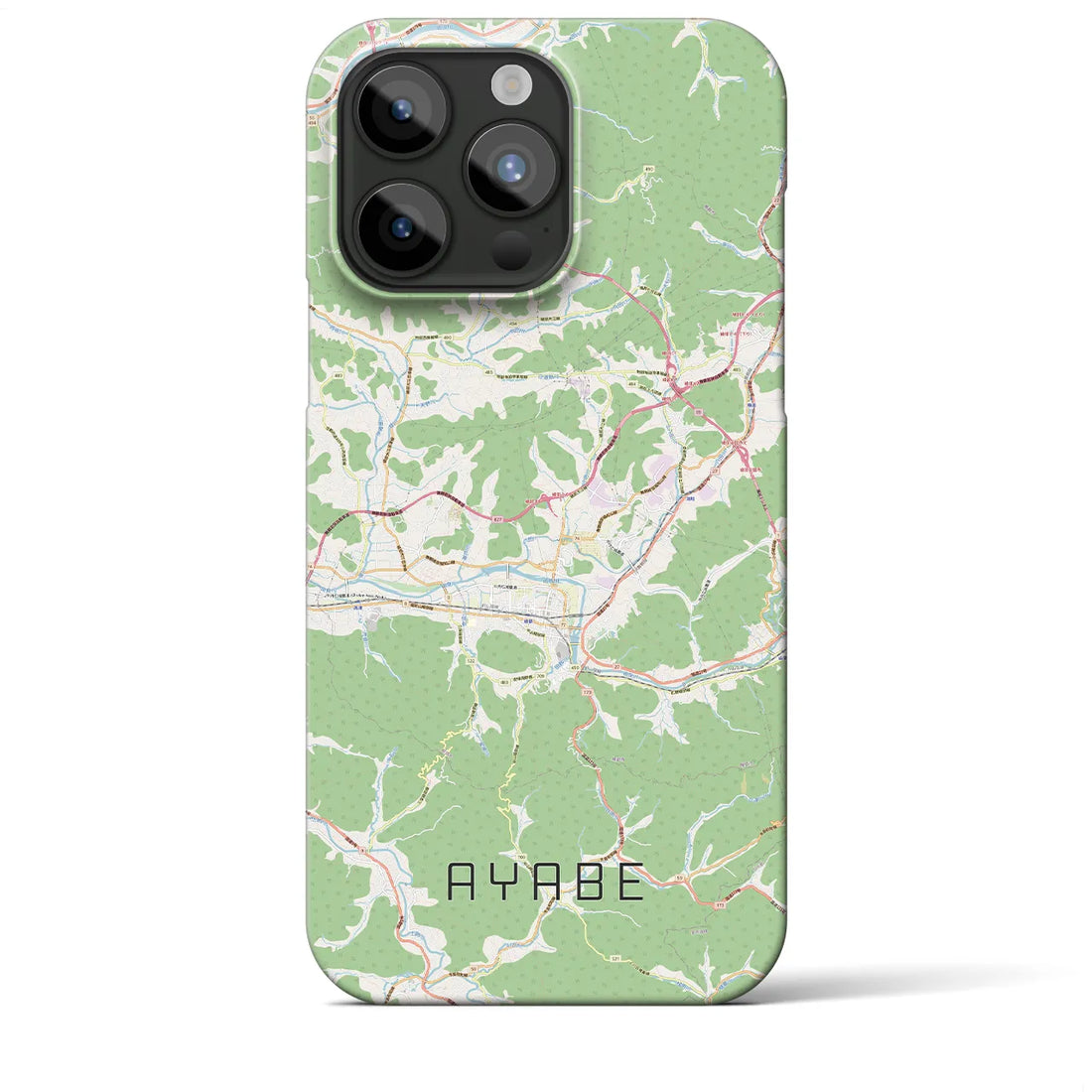 【綾部】地図柄iPhoneケース（バックカバータイプ・ナチュラル）iPhone 15 Pro Max 用