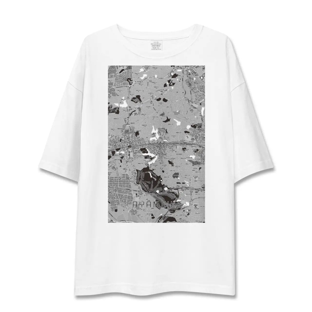 【菖蒲池（奈良県）】地図柄ビッグシルエットTシャツ