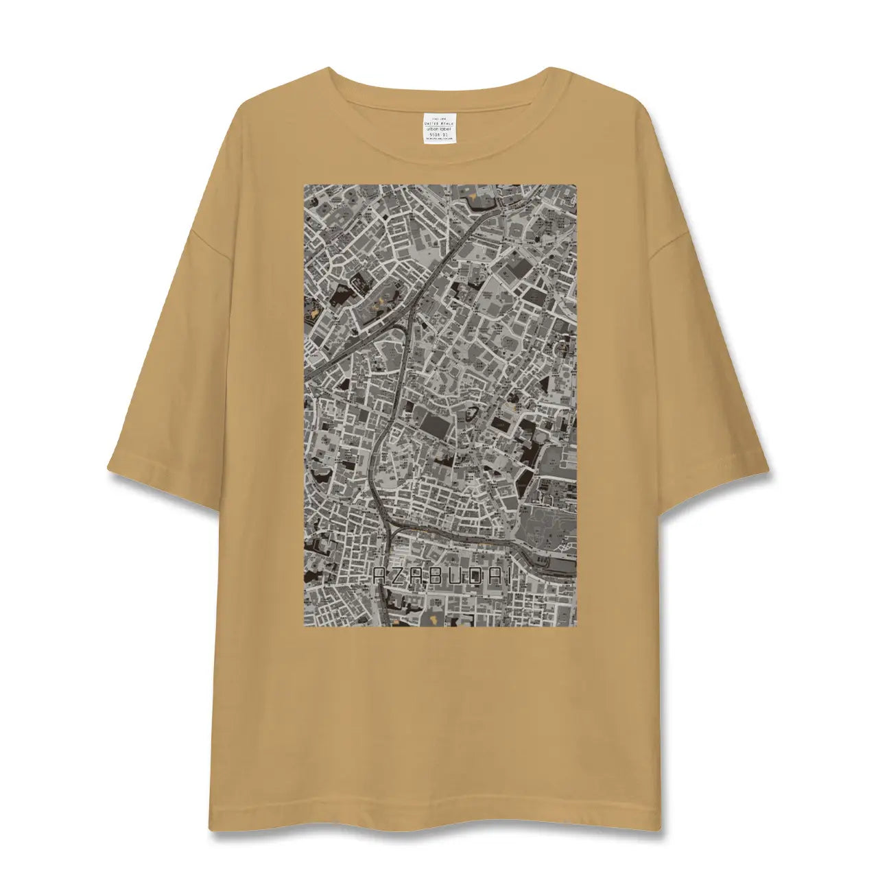 【麻布台（東京都）】地図柄ビッグシルエットTシャツ