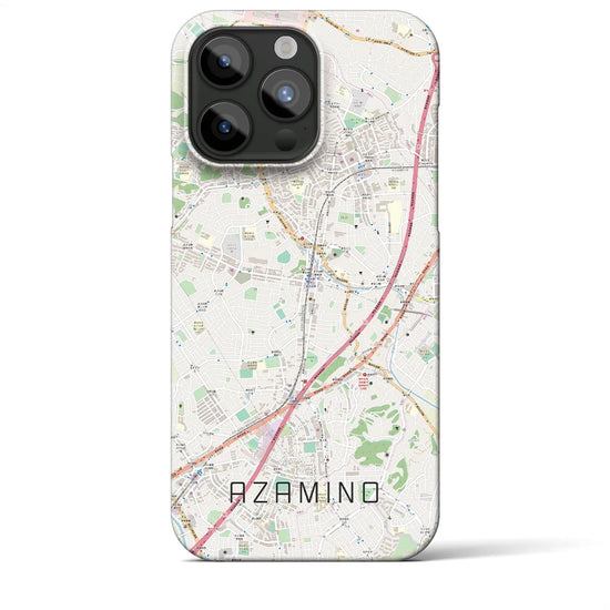 【あざみ野】地図柄iPhoneケース（バックカバータイプ・ナチュラル）iPhone 15 Pro Max 用