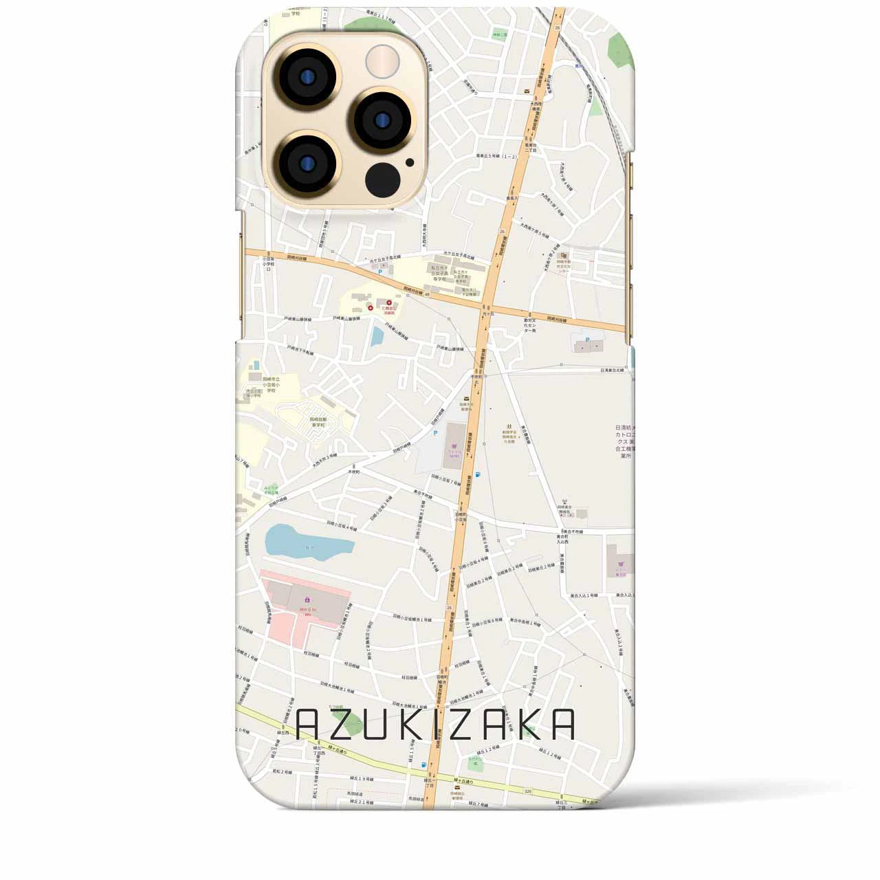 【小豆坂】地図柄iPhoneケース（バックカバータイプ・ナチュラル）iPhone 12 Pro Max 用