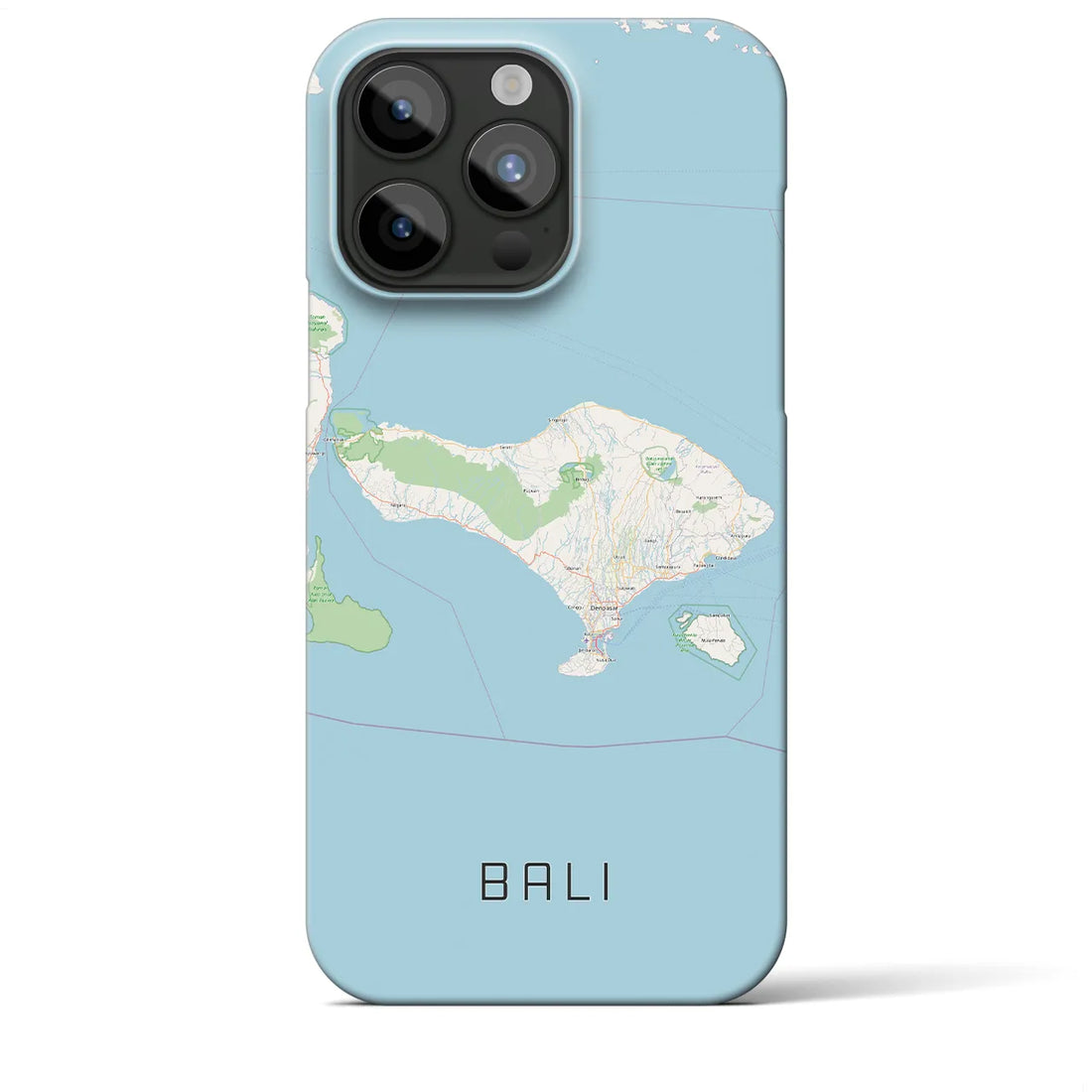 【バリ】地図柄iPhoneケース（バックカバータイプ・ナチュラル）iPhone 15 Pro Max 用