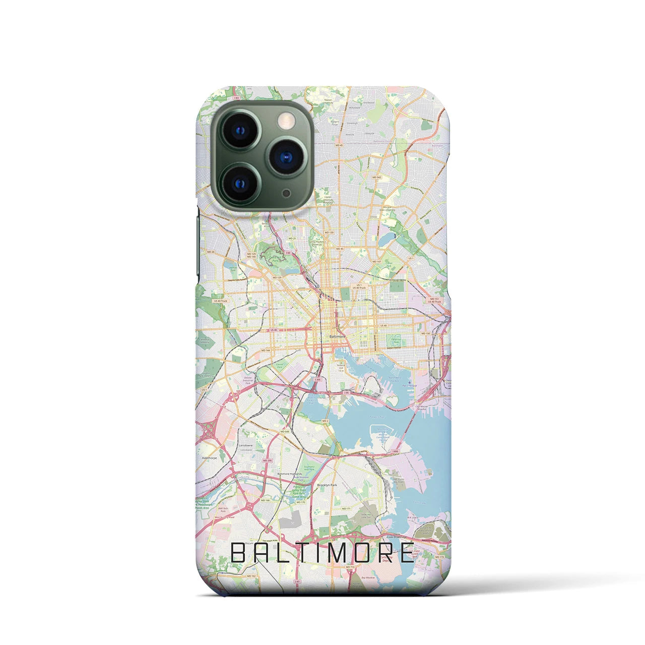【ボルチモア】地図柄iPhoneケース（バックカバータイプ・ナチュラル）iPhone 11 Pro 用