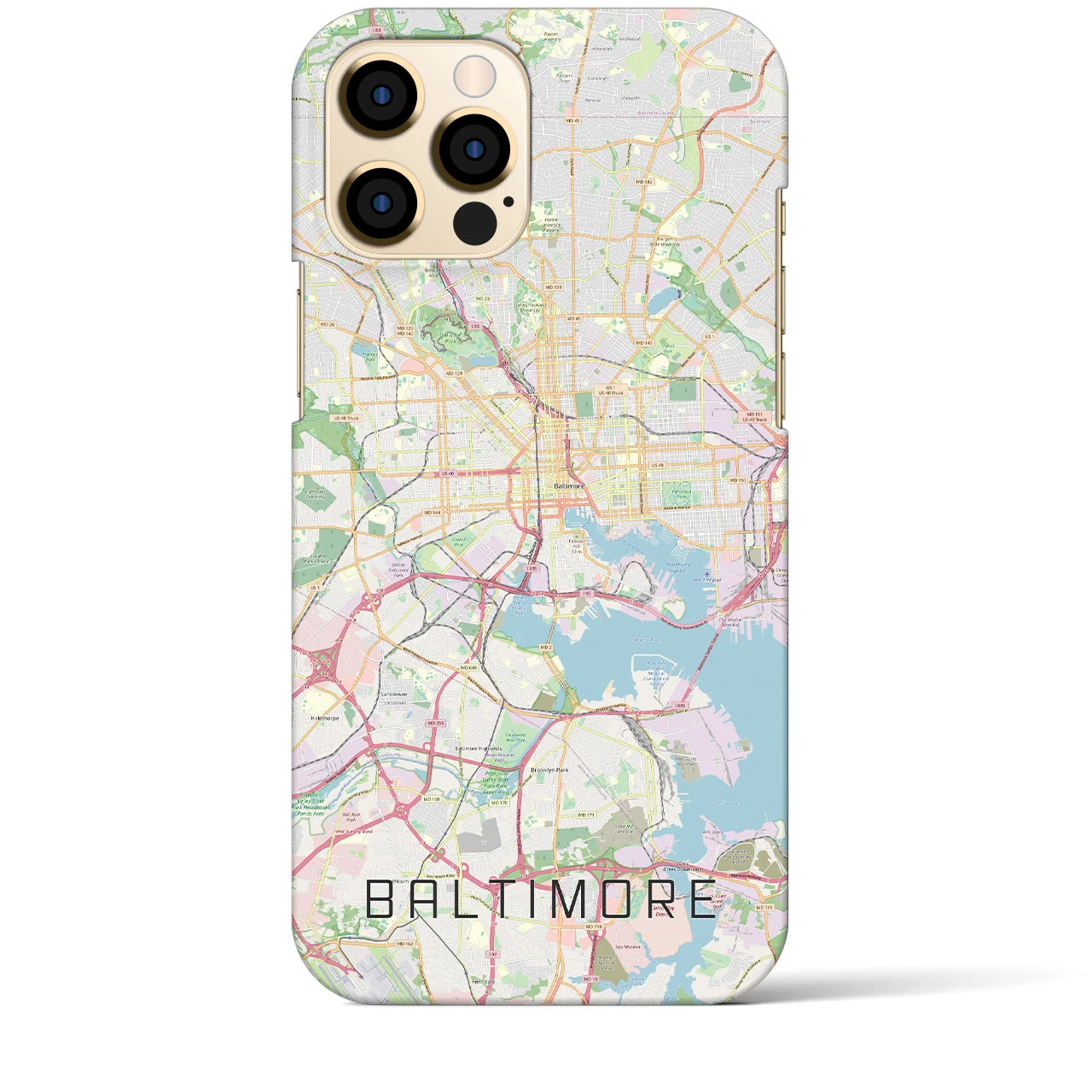 【ボルチモア】地図柄iPhoneケース（バックカバータイプ・ナチュラル）iPhone 12 Pro Max 用
