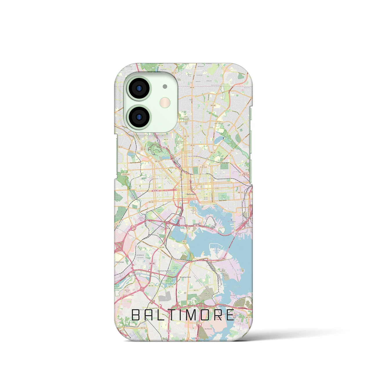 【ボルチモア】地図柄iPhoneケース（バックカバータイプ・ナチュラル）iPhone 12 mini 用