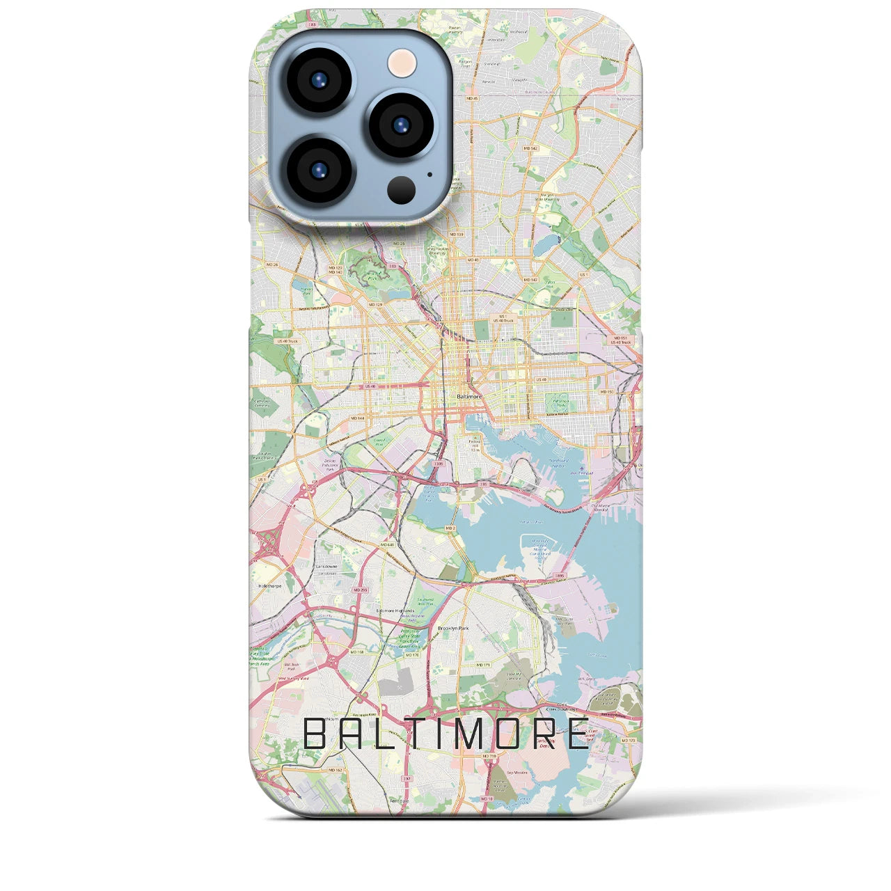 【ボルチモア】地図柄iPhoneケース（バックカバータイプ・ナチュラル）iPhone 13 Pro Max 用