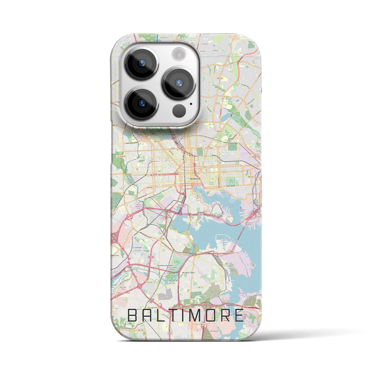 【ボルチモア】地図柄iPhoneケース（バックカバータイプ・ナチュラル）iPhone 14 Pro 用