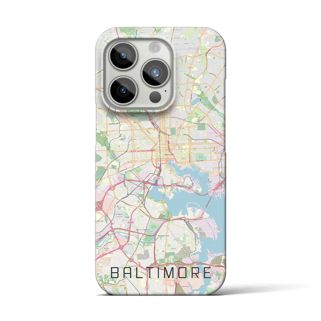 【ボルチモア】地図柄iPhoneケース（バックカバータイプ・ナチュラル）iPhone 15 Pro 用