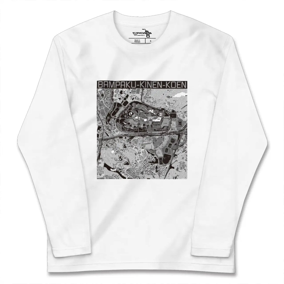 【万博記念公園(大阪府)】地図柄ロングスリーブTシャツ