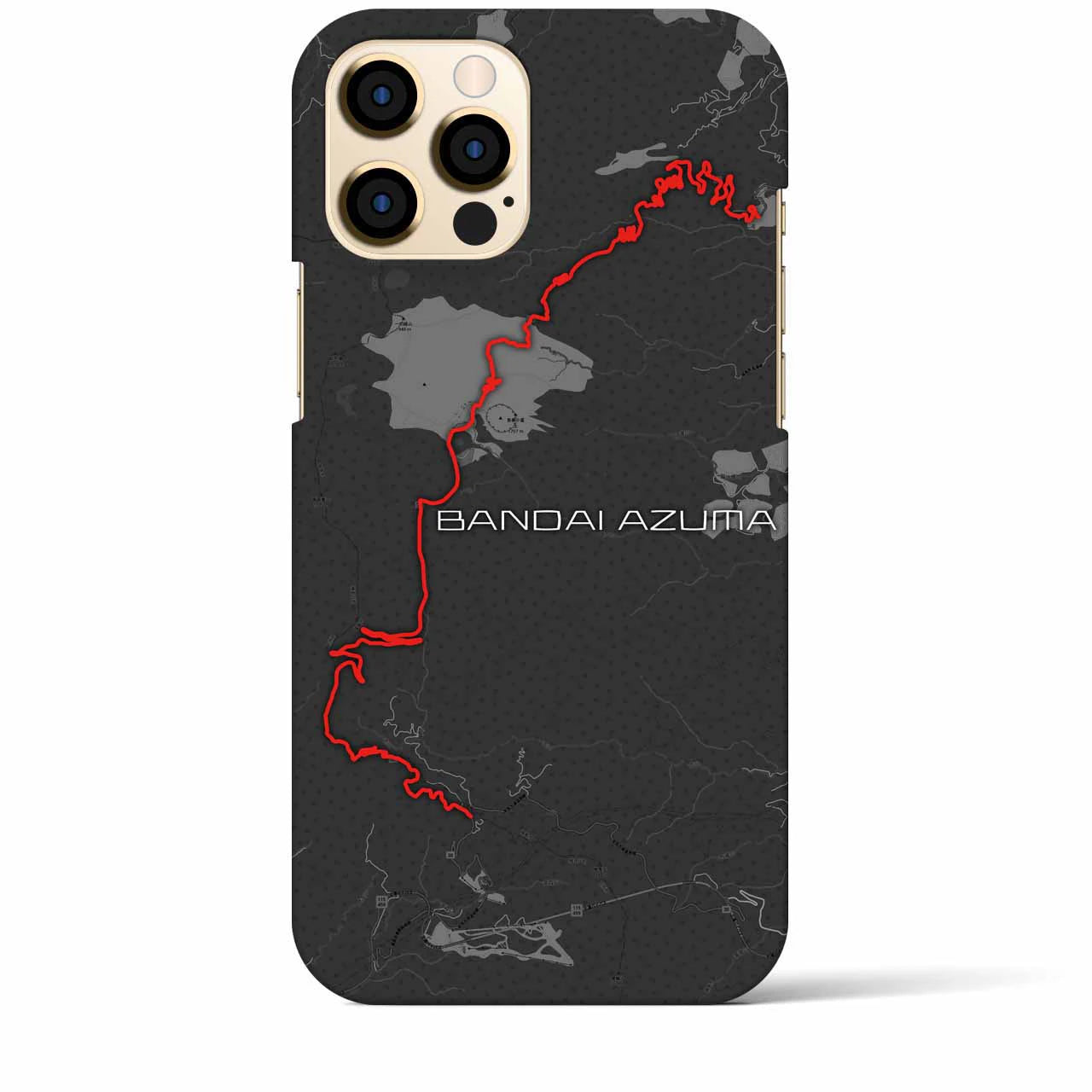 Recipro × Crossfield【磐梯吾妻】地図柄iPhoneケース（バックカバータイプ・チャコール）iPhone 12 Pro Max 用
