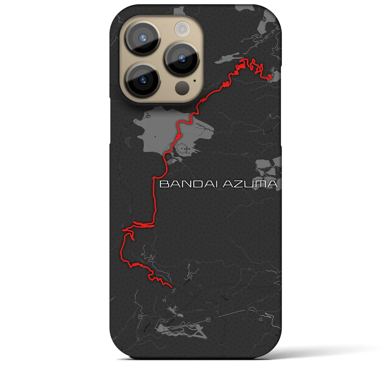 Recipro × Crossfield【磐梯吾妻】地図柄iPhoneケース（バックカバータイプ・チャコール）iPhone 14 Pro Max 用