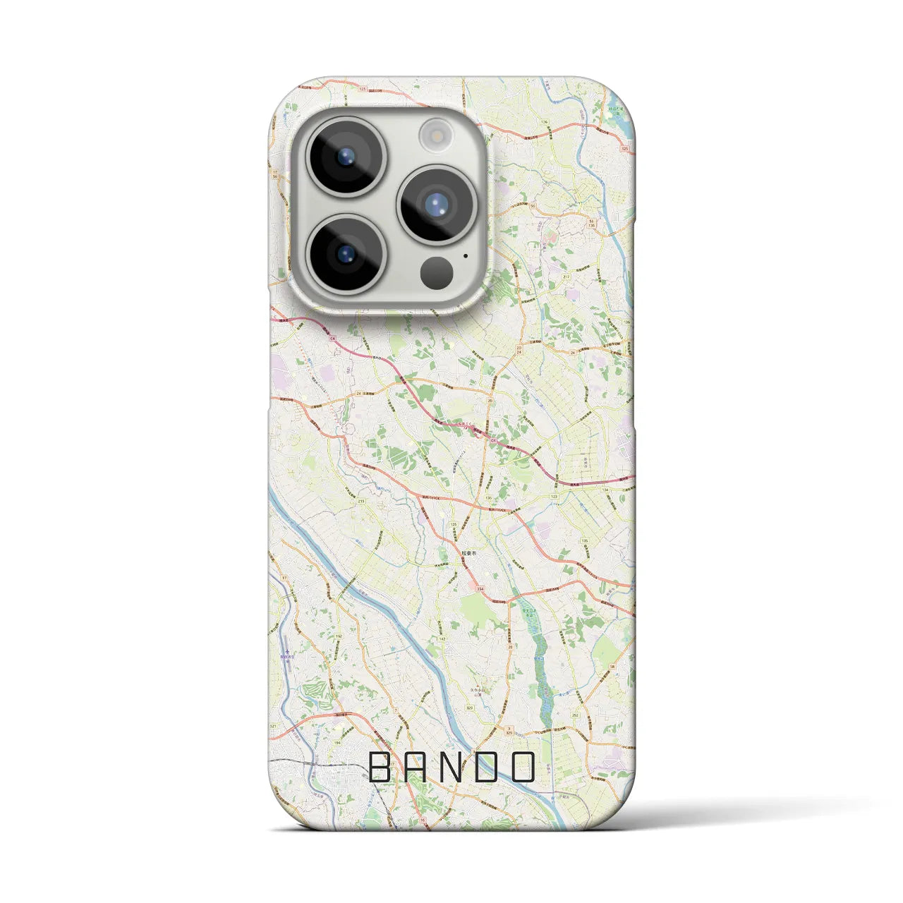 【坂東】地図柄iPhoneケース（バックカバータイプ・ナチュラル）iPhone 15 Pro 用