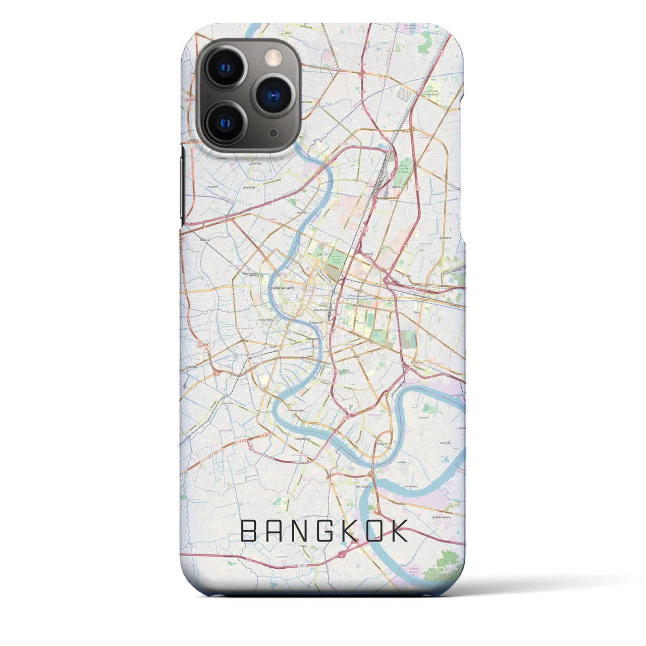 【バンコク】地図柄iPhoneケース（バックカバータイプ・ナチュラル）iPhone 11 Pro Max 用