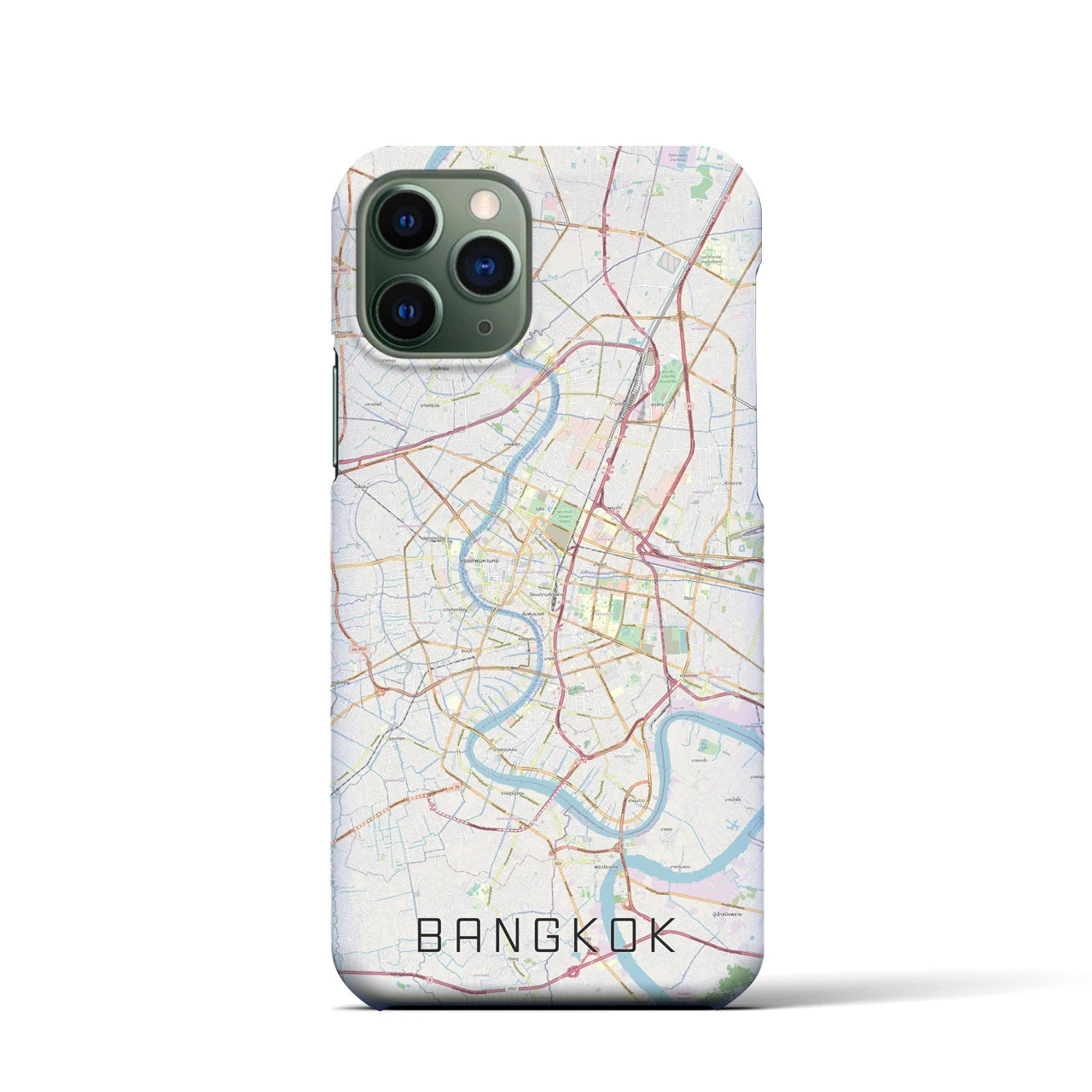 【バンコク】地図柄iPhoneケース（バックカバータイプ・ナチュラル）iPhone 11 Pro 用