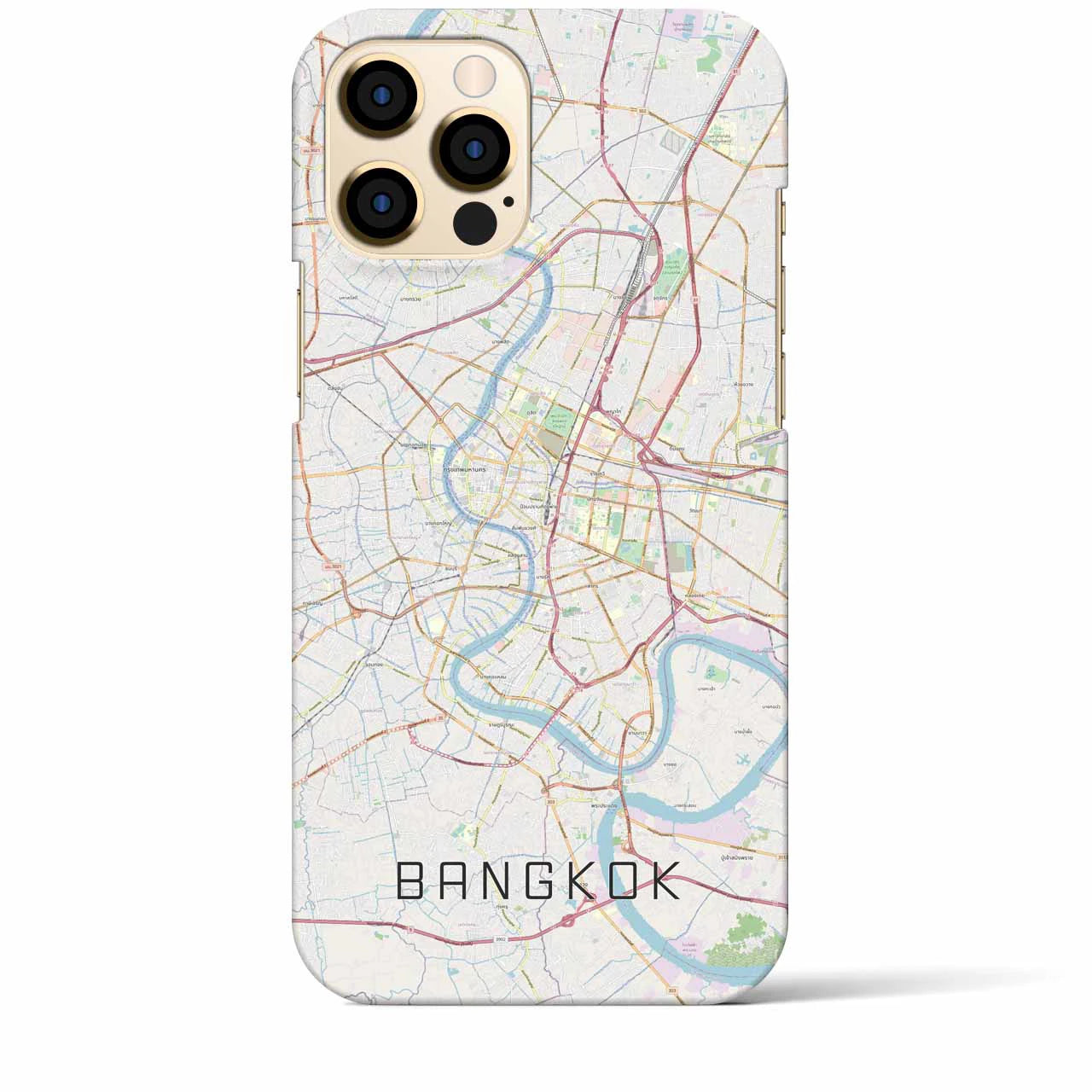 【バンコク】地図柄iPhoneケース（バックカバータイプ・ナチュラル）iPhone 12 Pro Max 用