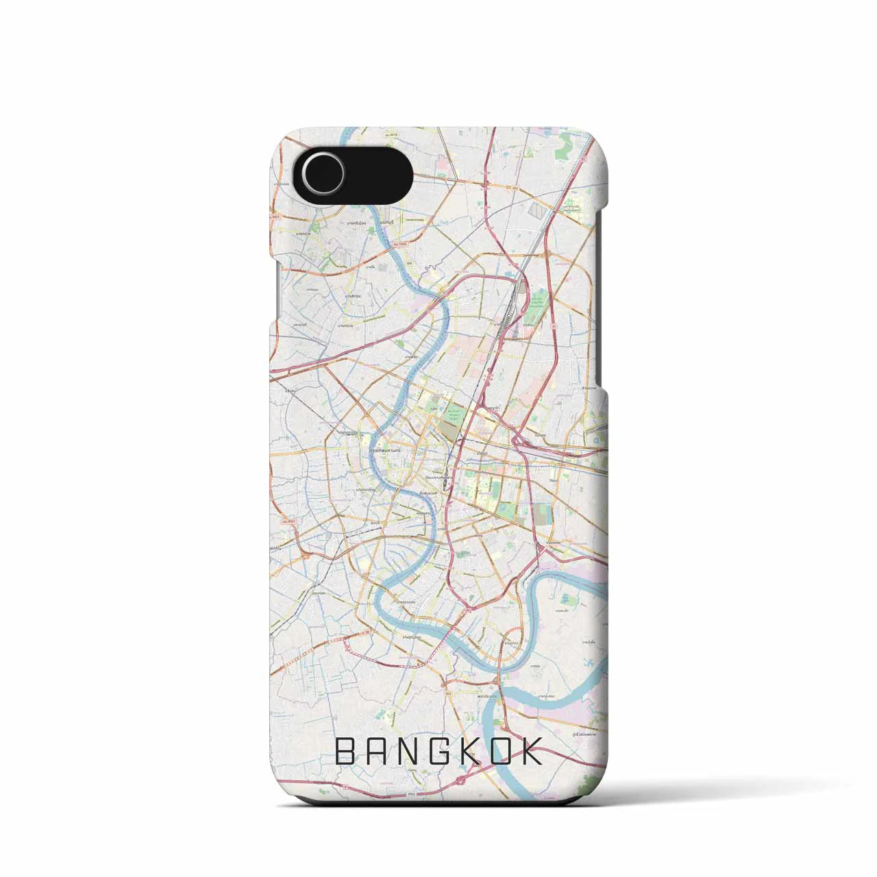 【バンコク】地図柄iPhoneケース（バックカバータイプ・ナチュラル）iPhone SE（第3 / 第2世代） / 8 / 7 / 6s / 6 用