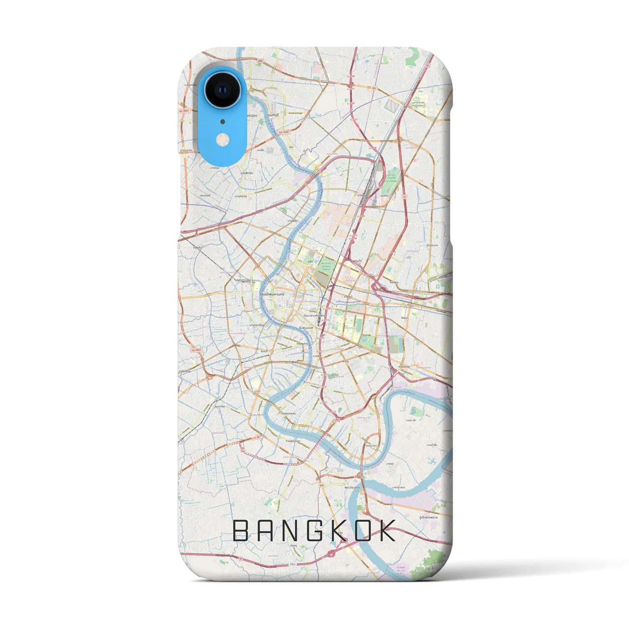【バンコク】地図柄iPhoneケース（バックカバータイプ・ナチュラル）iPhone XR 用