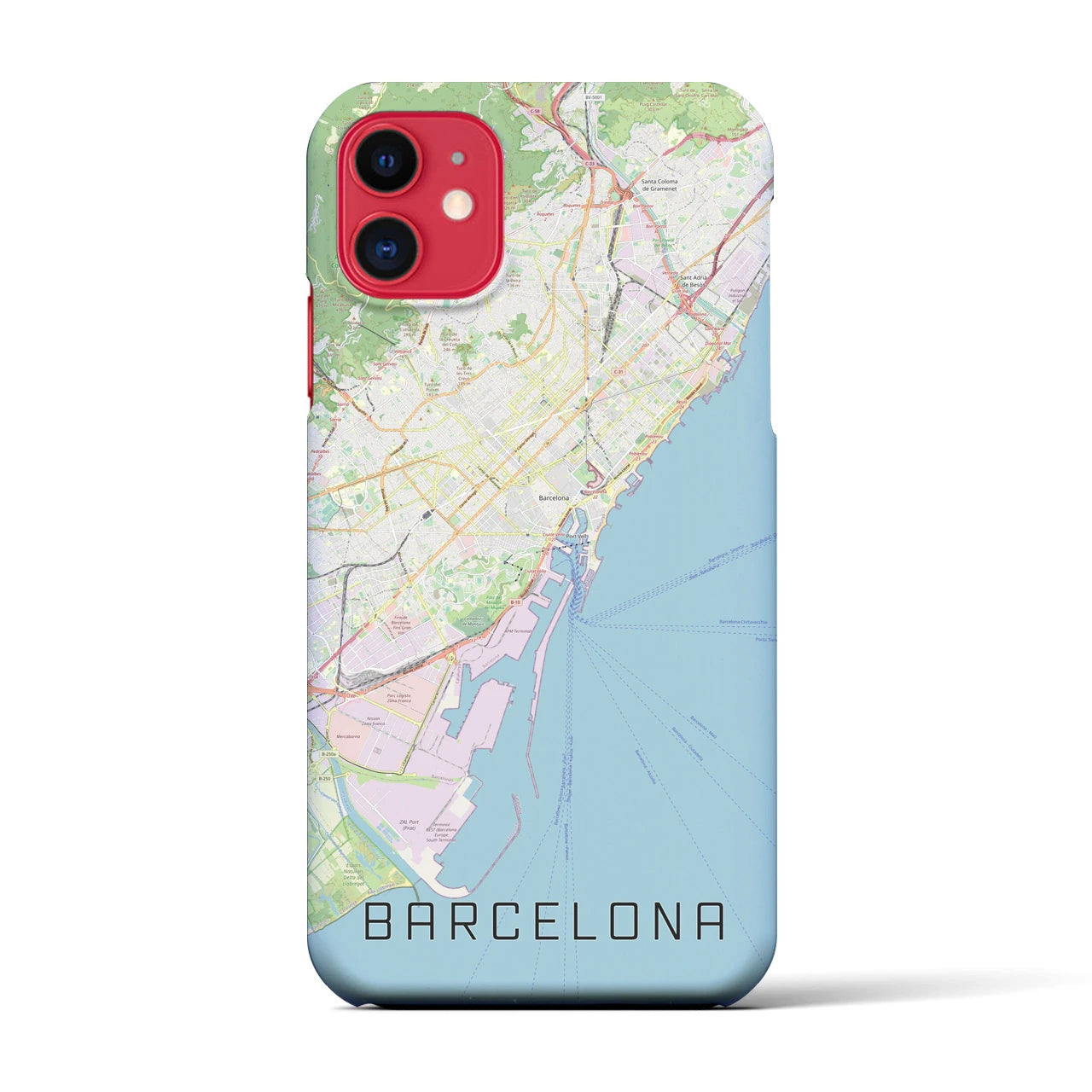 【バルセロナ】地図柄iPhoneケース（バックカバータイプ・ナチュラル）iPhone 11 用