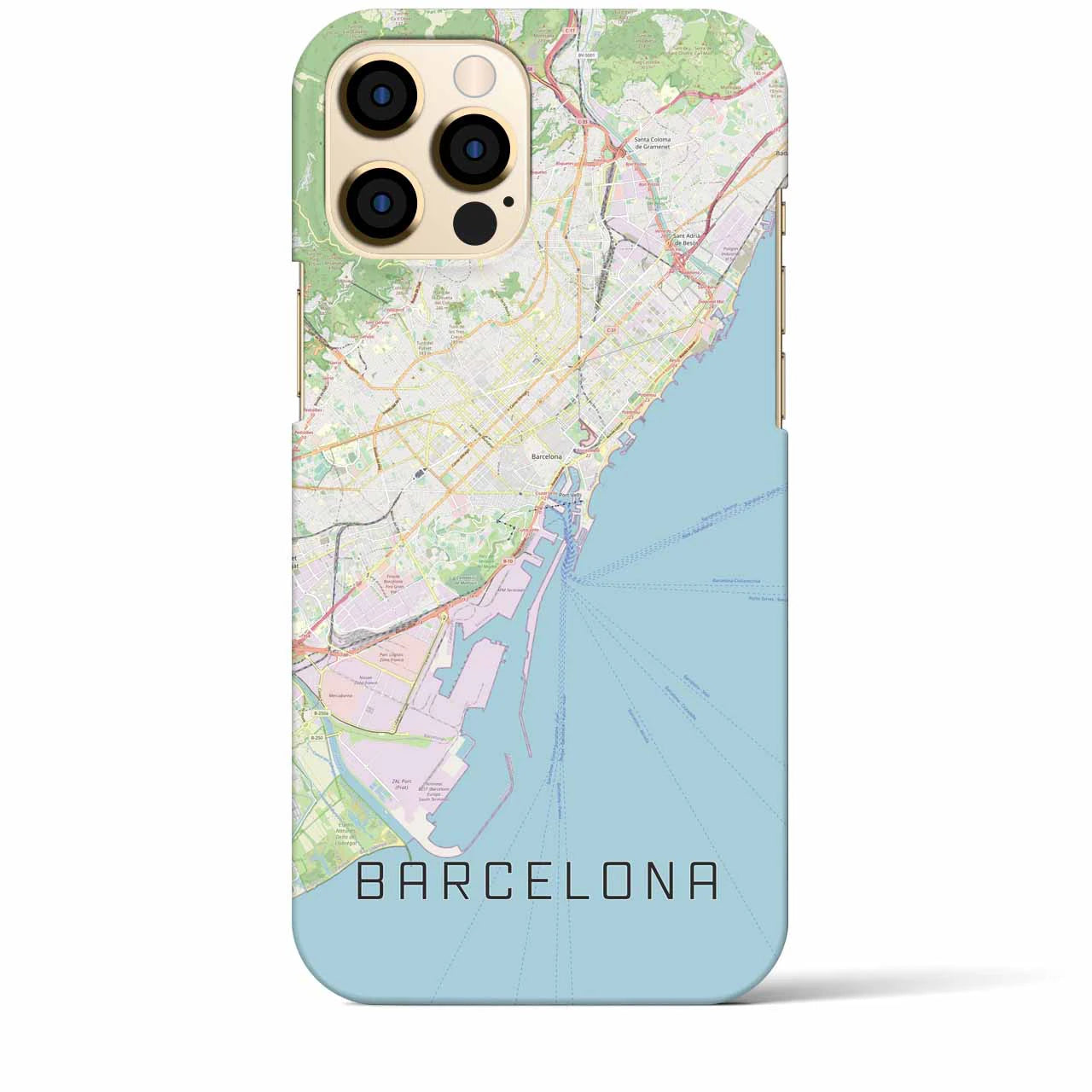 【バルセロナ】地図柄iPhoneケース（バックカバータイプ・ナチュラル）iPhone 12 Pro Max 用