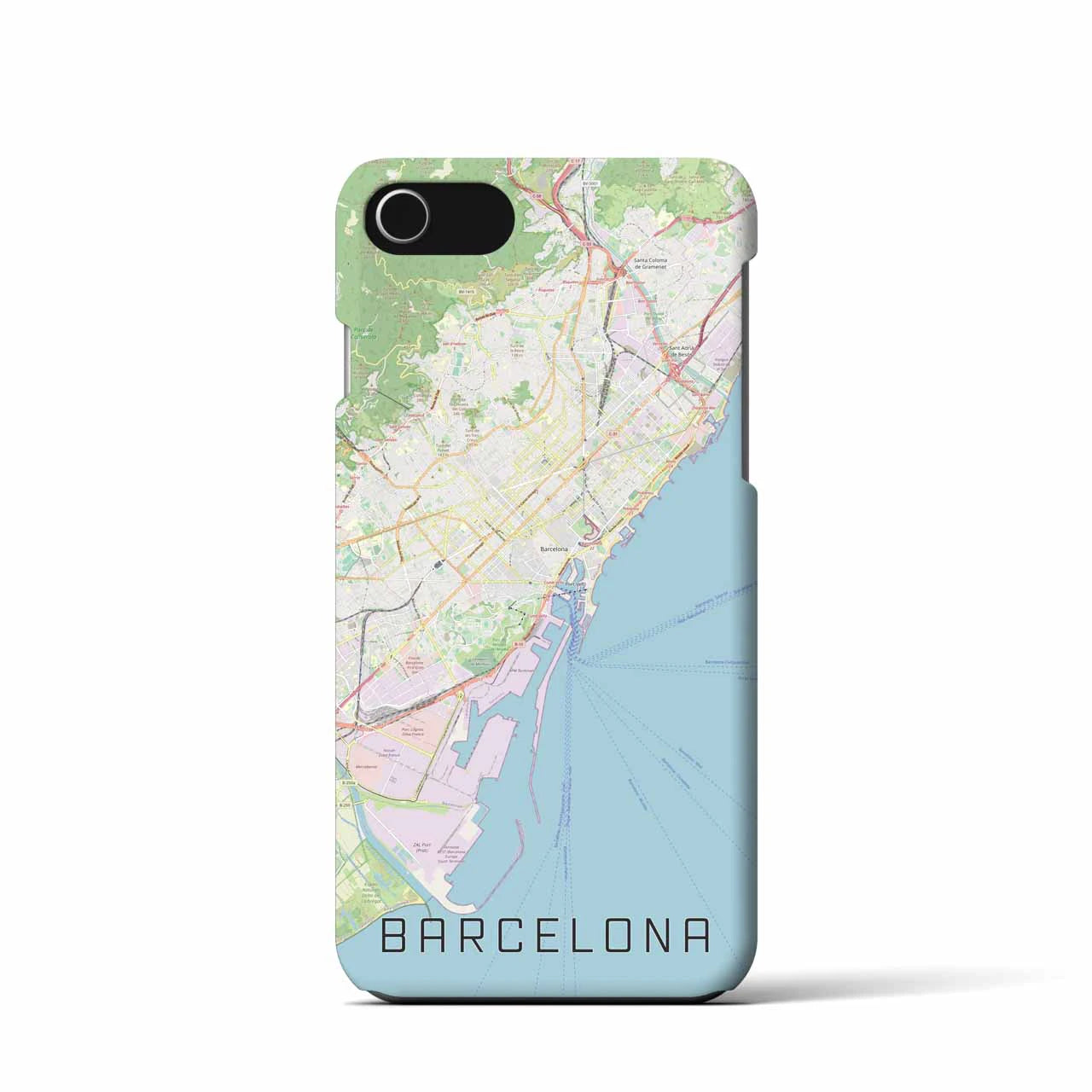 【バルセロナ】地図柄iPhoneケース（バックカバータイプ・ナチュラル）iPhone SE（第3 / 第2世代） / 8 / 7 / 6s / 6 用