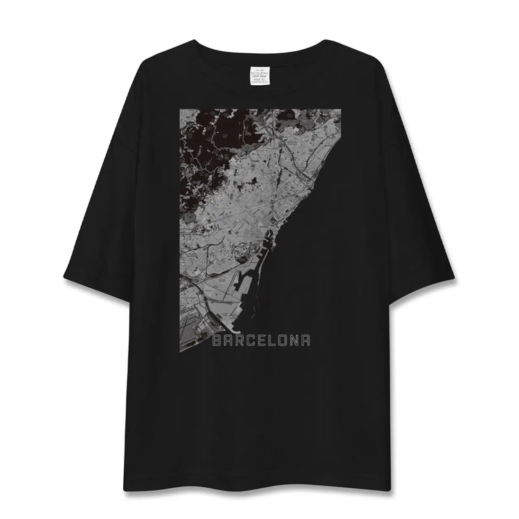 【バルセロナ（スペイン）】地図柄ビッグシルエットTシャツ